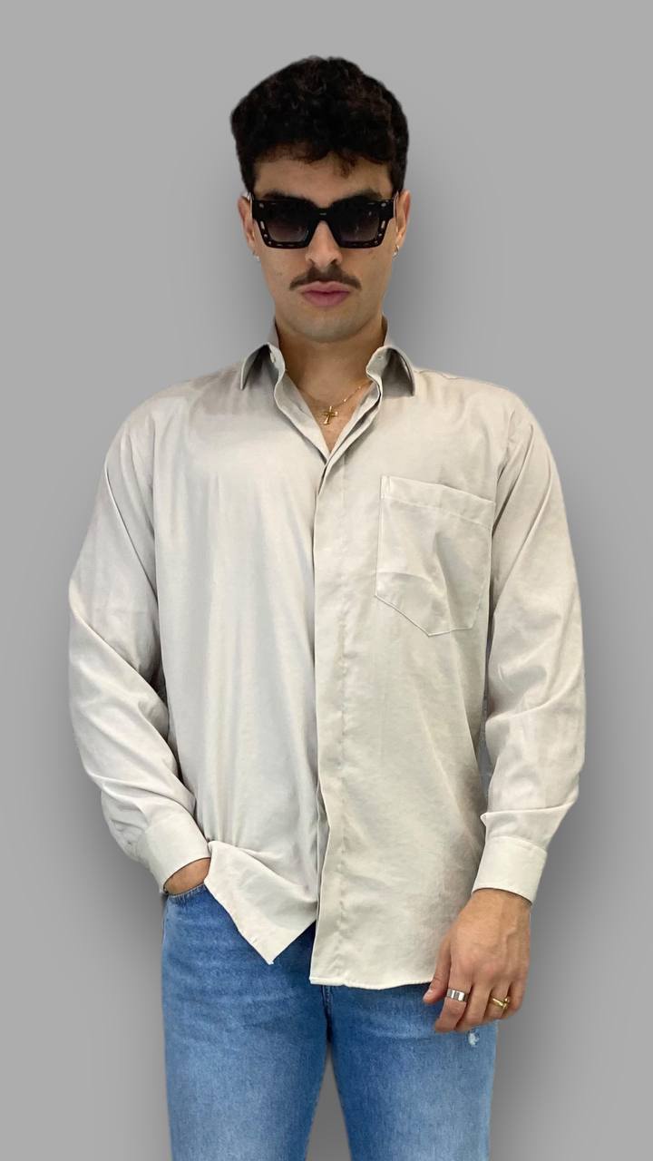 CAMICIA IN MORBIDA E LEGGERA VISCOSA CON TASCONE - RELAXED FIT