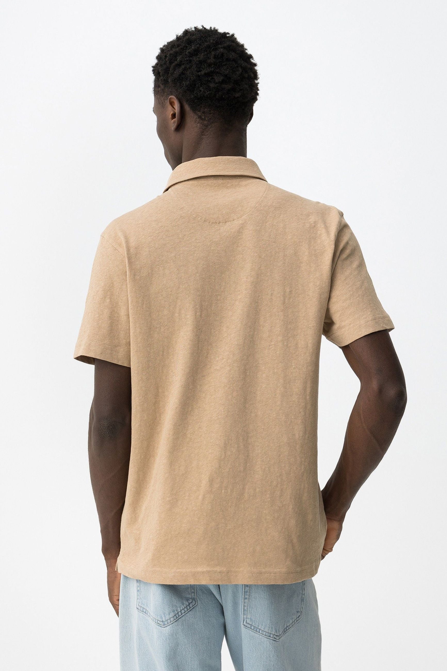 POLO FOREST IN MISTO LINO/COTONE - REGULAR FIT 10065753.BEI