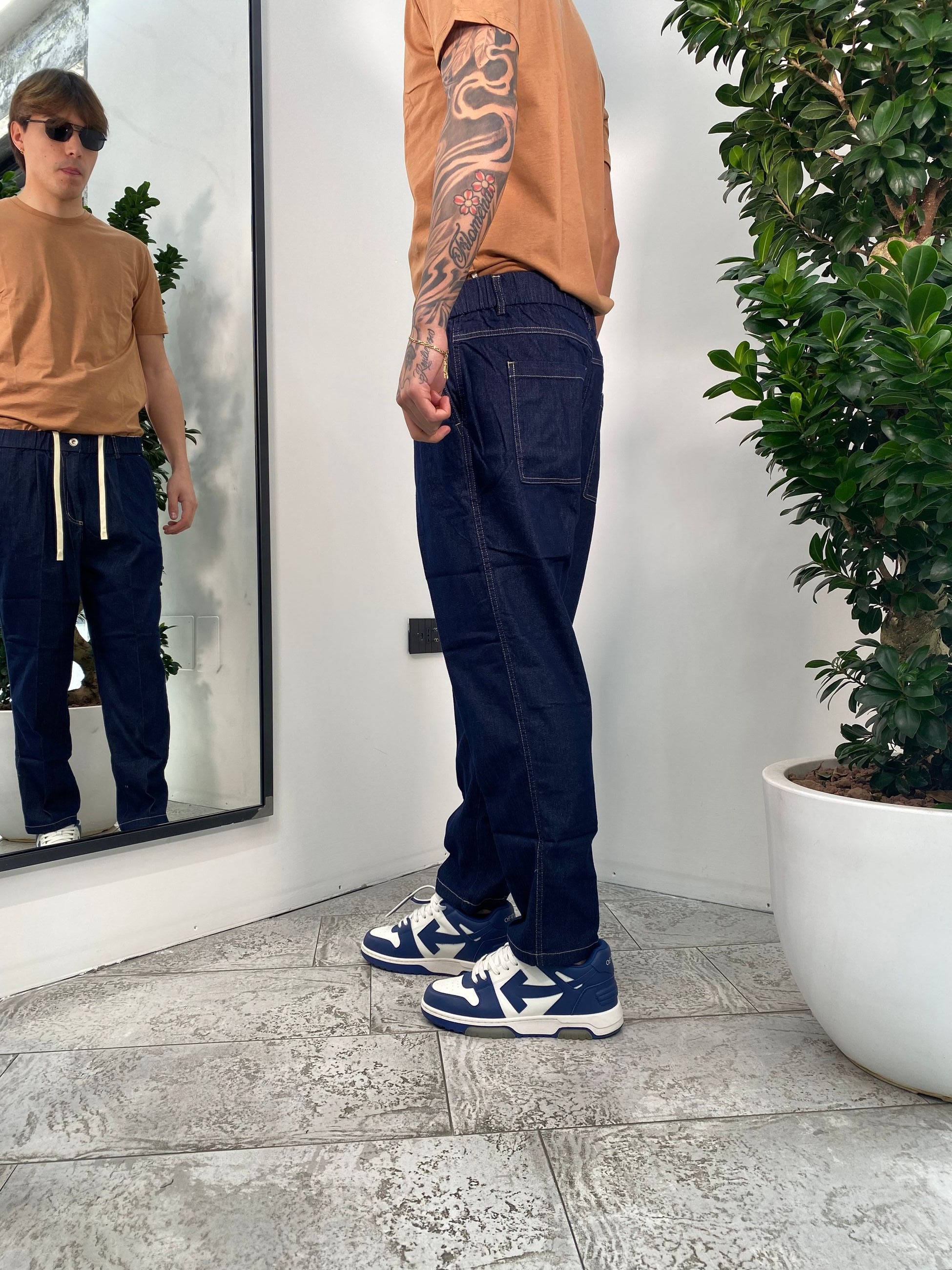 JEANS TASCA AMERICA CON COULISSE IN VITA - RELAXED FIT GLW030G-S25