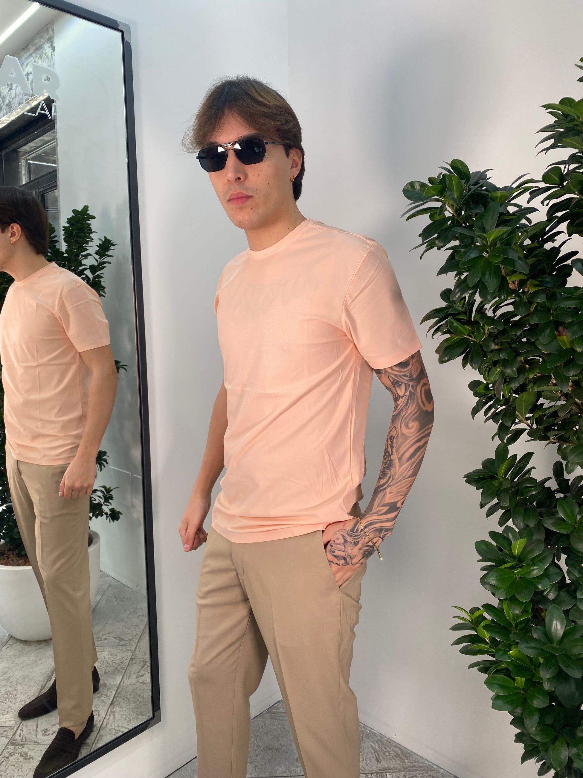 T-SHIRT IN TESSUTO TECNICO ELASTICIZZATO EXTRA LIGHT - SLIM FIT GL1001TB-S25.SALM