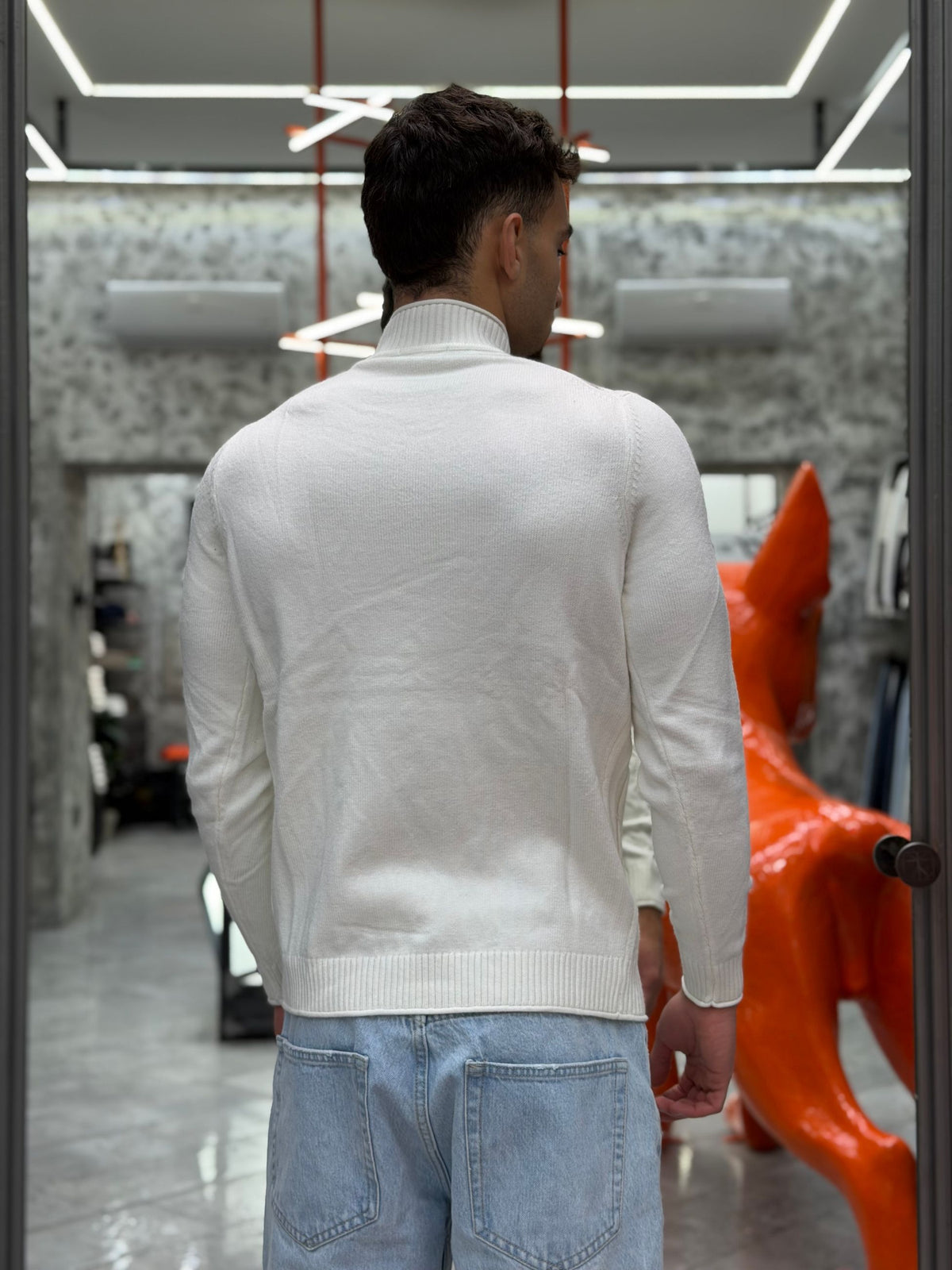 MAGLIA LUPETTO IN MORBIDA VISCOSA CON TRAMA TRECCE MULTICOLOR - REGULAR FIT MI3372SS.OFF