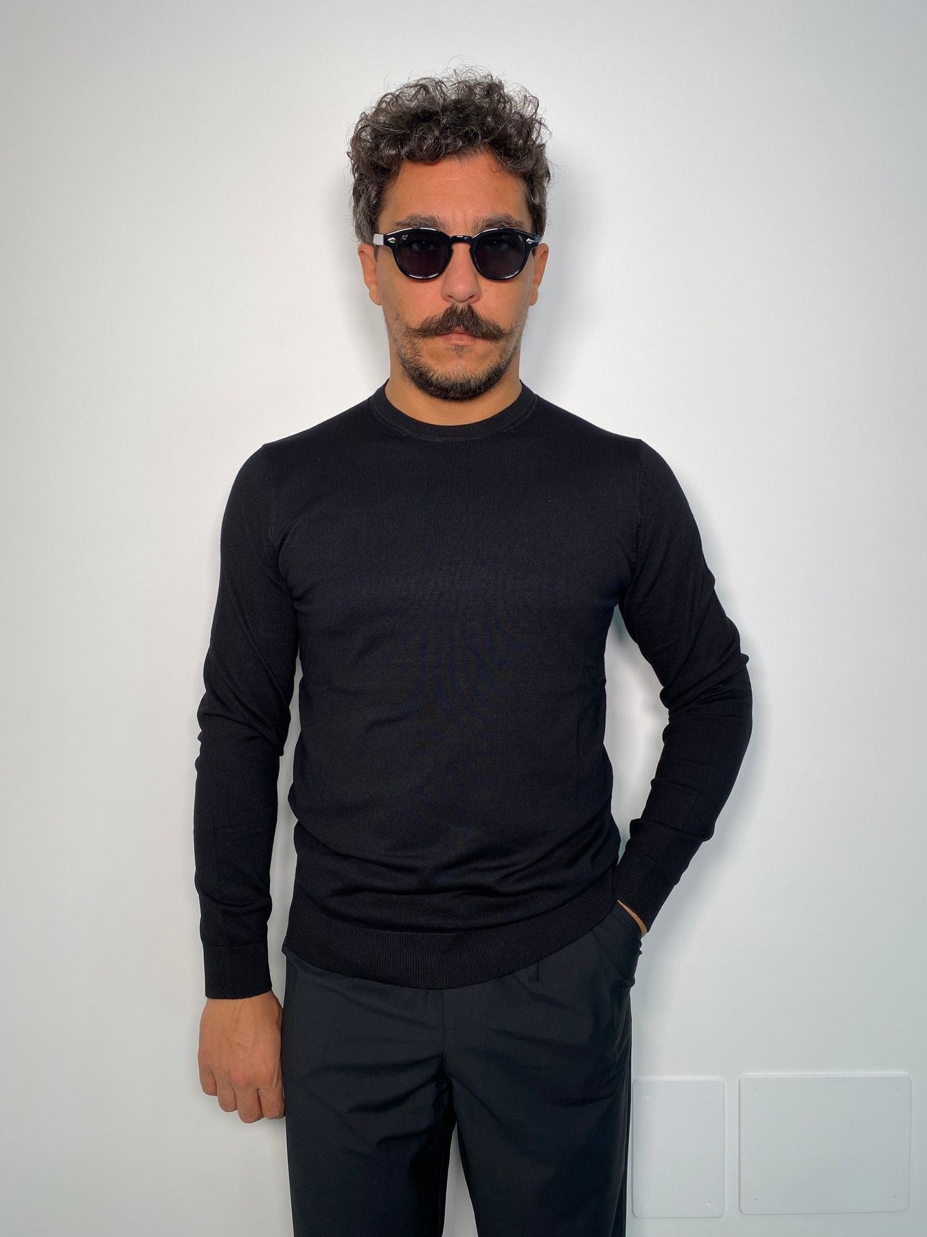 MAGLIA GIROCOLLO BASIC IN MISTO VISCOSA FINEZZA 12 - REGULAR FIT