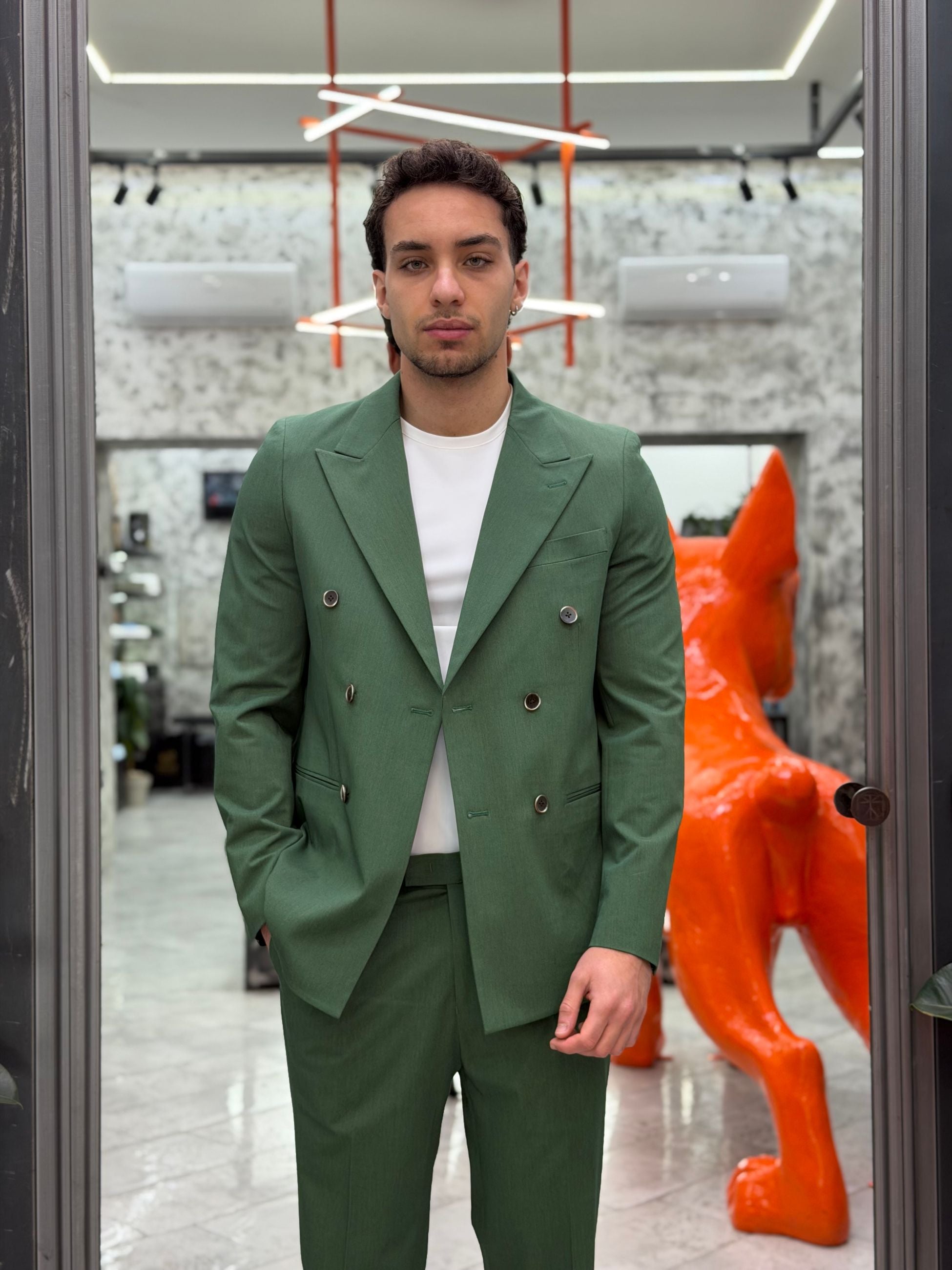 ABITO COMPLETO CON GIACCA DOPPIOPETTO E PANTALONE REGULAR ABE48SS.VER