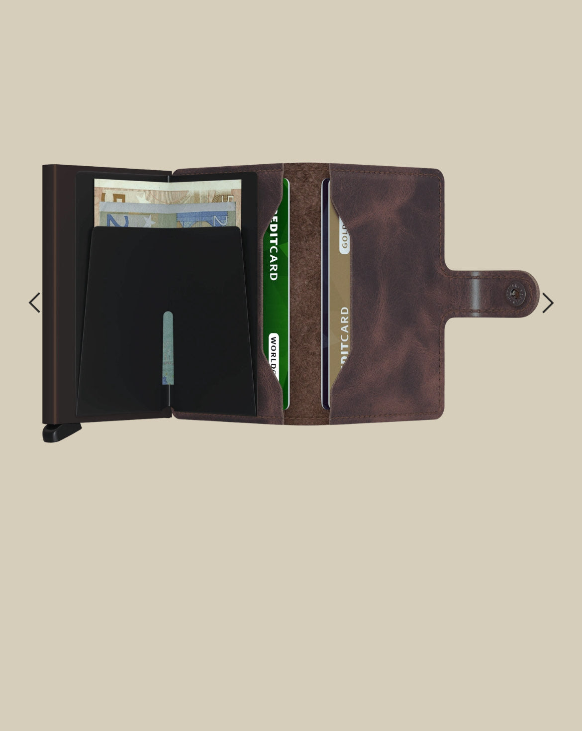MINIWALLET PORTA CARTE E BANCONOTE IN MORBIDA PELLE VINTAGE MV-CHOCOLATE