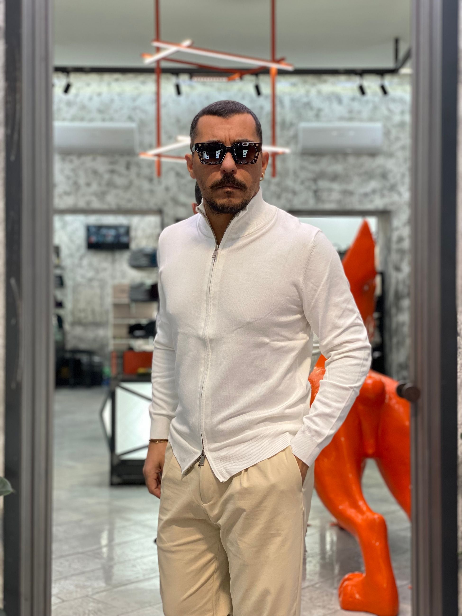 MAGLIA ZIP APERTA IN MORBIDA VISCOSA - REGULAR FIT GL35138GZ-F25.PAN