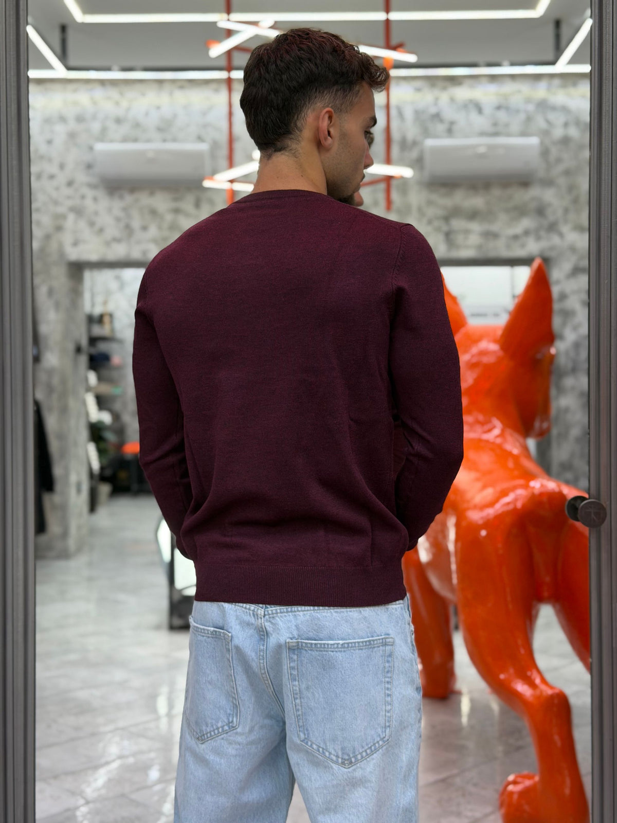 MAGLIA GIROCOLLO BASIC IN MORBIDA VISCOSA - REGULAR FIT MI3330SS.BOR