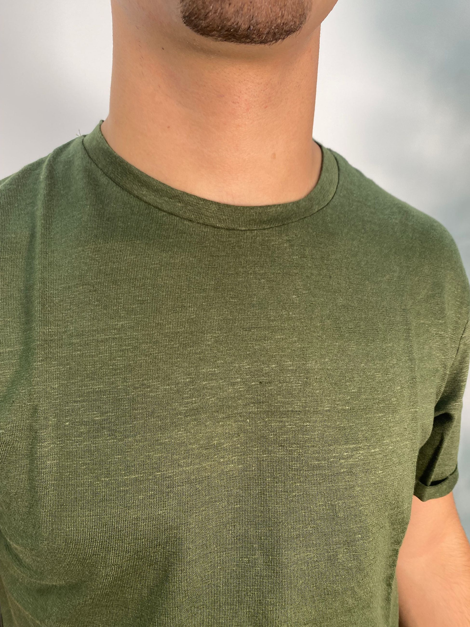 T-SHIRT BASIC IN MISTO LINO/VISCOSA - REGULAR FIT GL2276F.VMIL