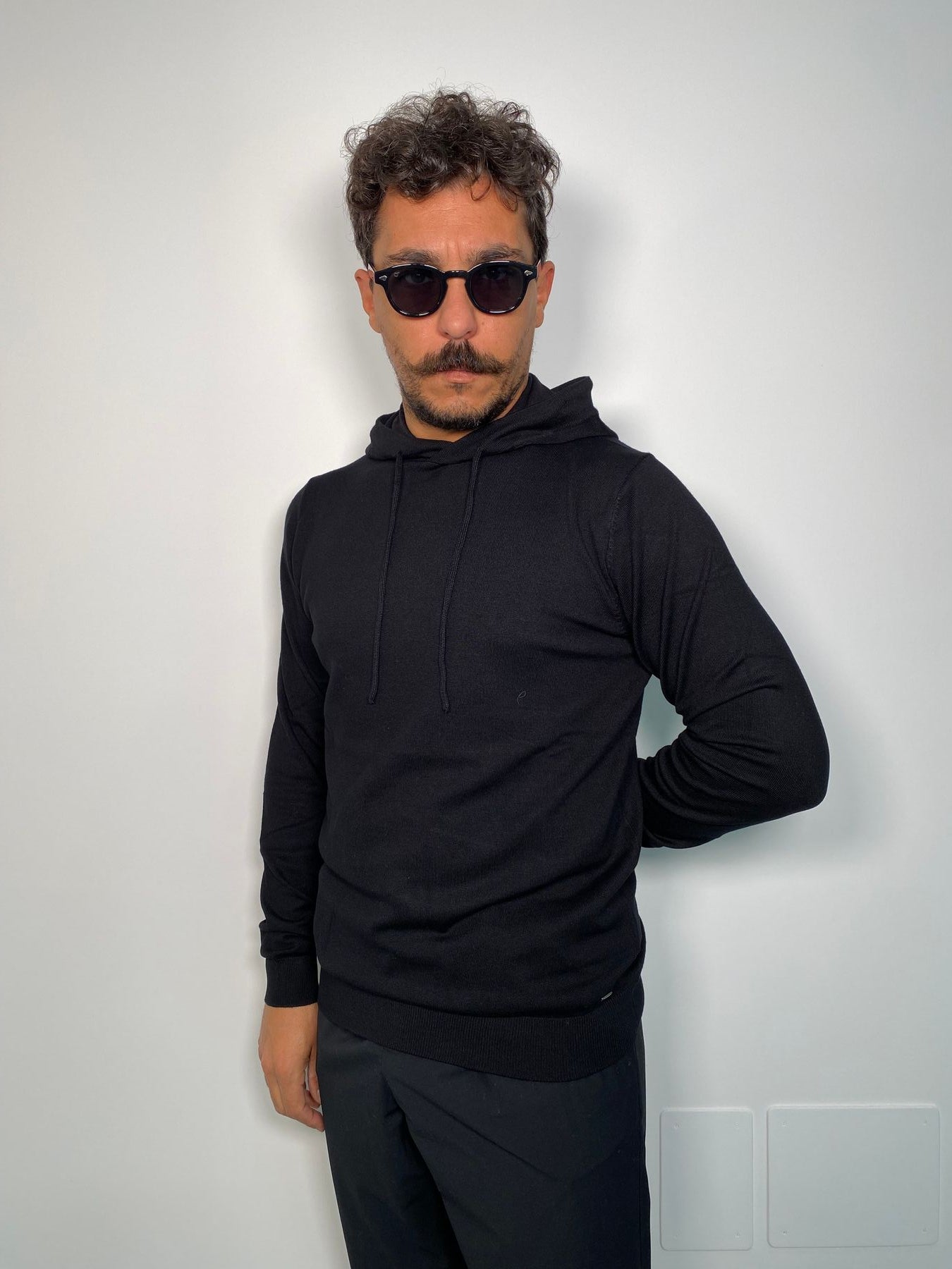 MAGLIA CAPPUCCIO BASIC IN MISTO VISCOSA - REGULAR FIT