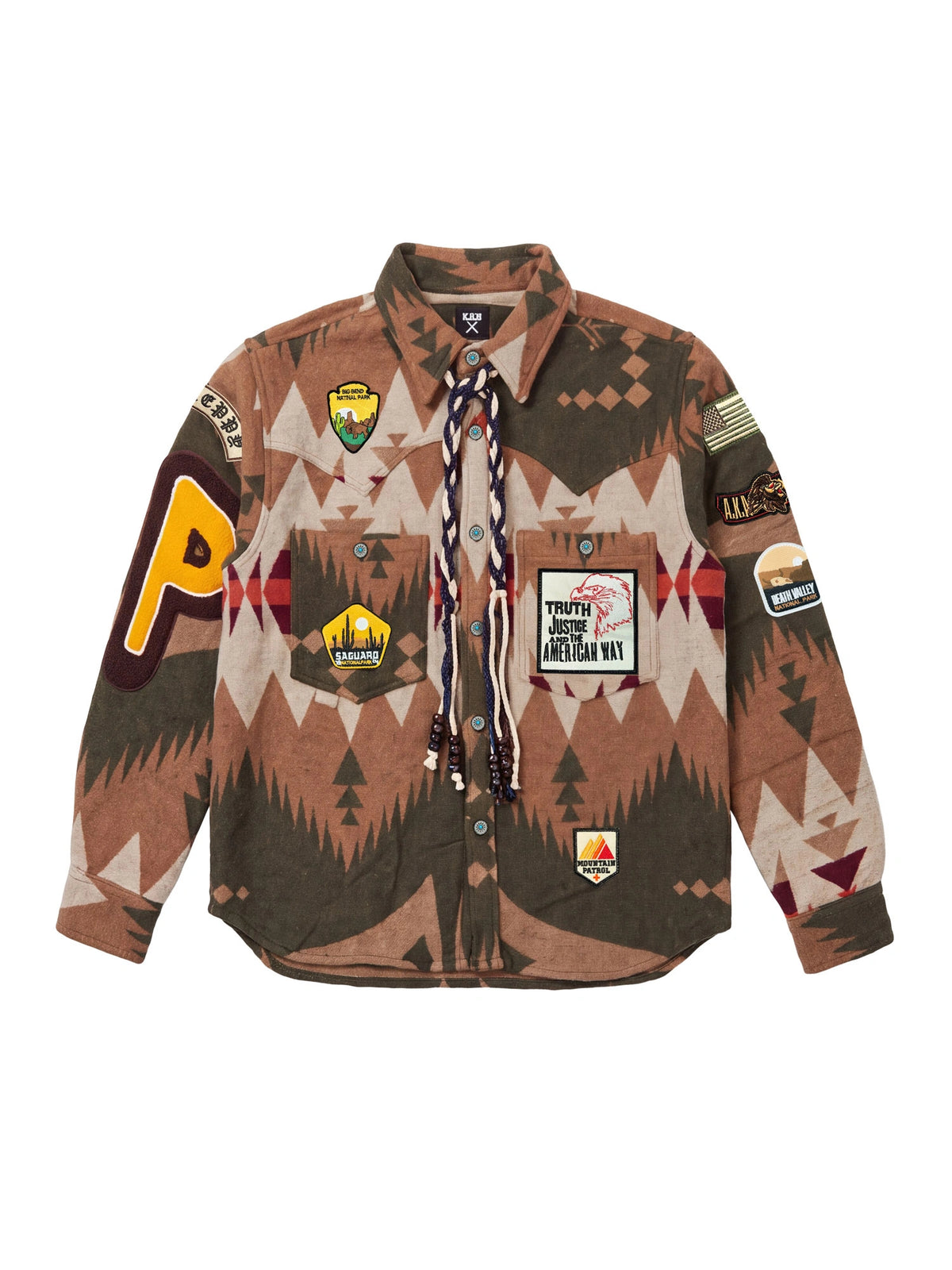 OVERSHIRT FANTASIA AZTECA CON PATCH - RELAXED CROPPED FIT M-262366