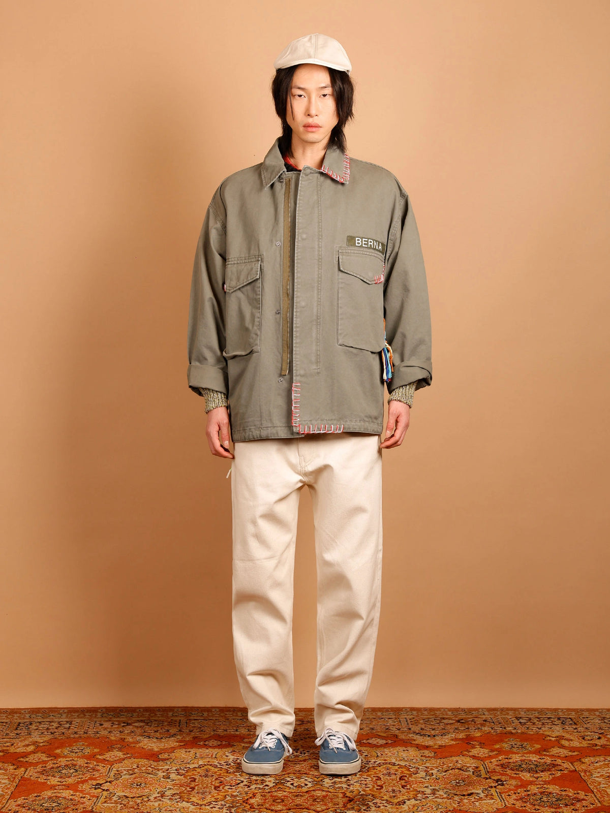 OVERJACKET IN PURO COTONE CON RICAMI E MAXI STAMPA SUL RETRO - RELAXED FIT M-262388.VMIL