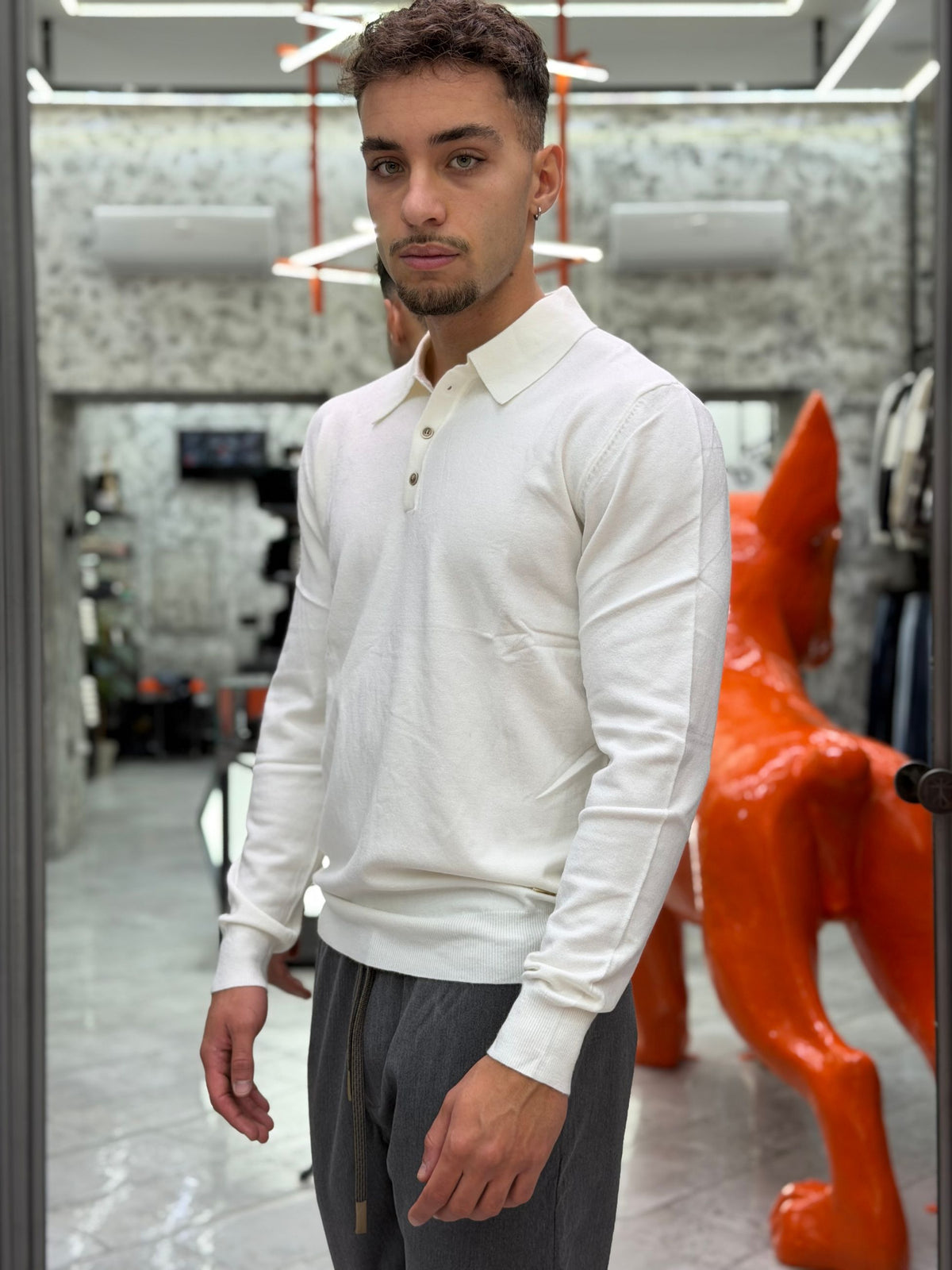 POLO MANICA LUNGA 3 BOTTONI - SLIM FIT GL508S-F26.PAN