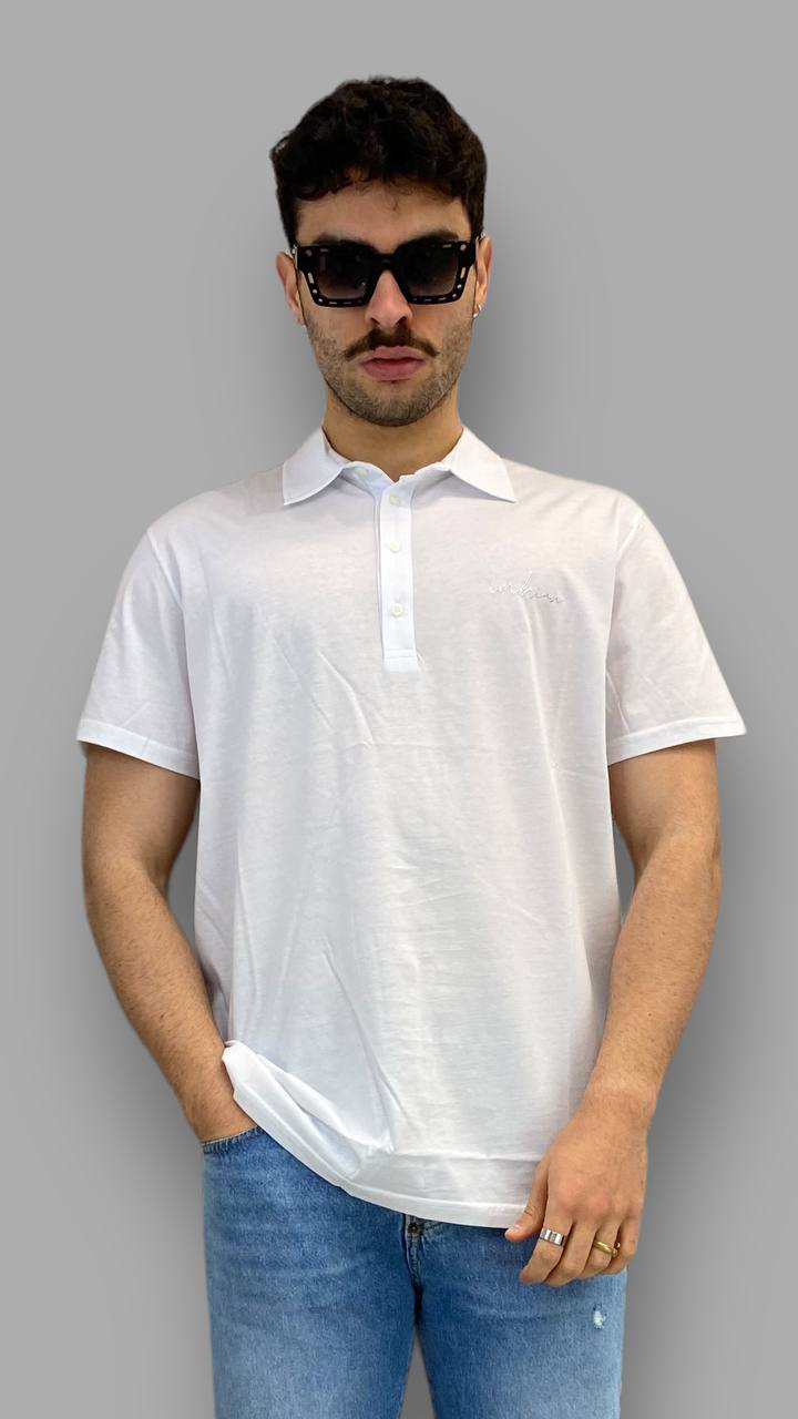 POLO BASIC IN COTONE MERCERIZZATO CON LOGO A RILIEVO LATO CUORE - REGULAR FIT