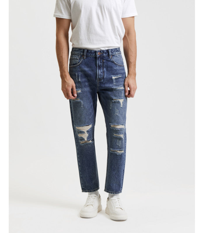 JEANS MIKE 5 TASCHE CON STRAPPI EVIDENTI - CARROT CROPPED FIT GL622Y-F25