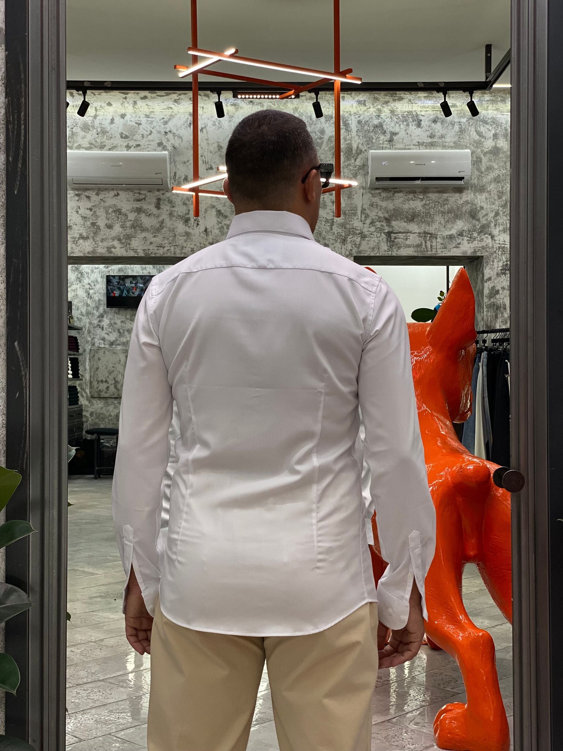 CAMICIA ELEGANTE IN MISTO MODAL CON COLLETTO CLASSICO - REGULAR FIT GL1011TB.BIA