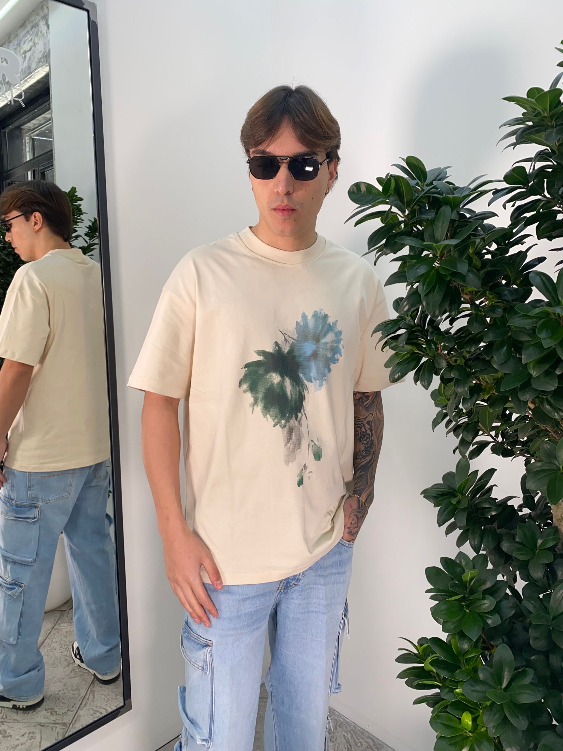 T-SHIRT OVERSIZE CON STAMPA IN 100% COTONE TS3323.PAN