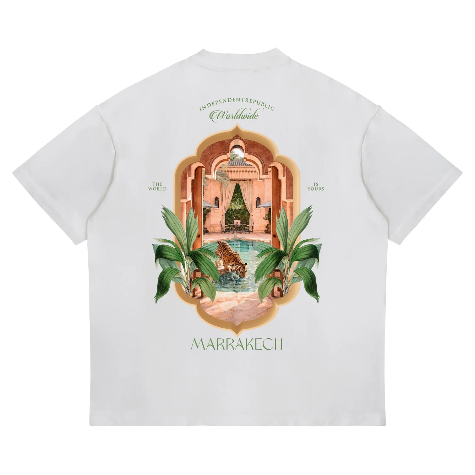 T-SHIRT MARRAKECH BOXY/CROPPED FIT CON STAMPA SUL RETRO MARRAKECH.BIA