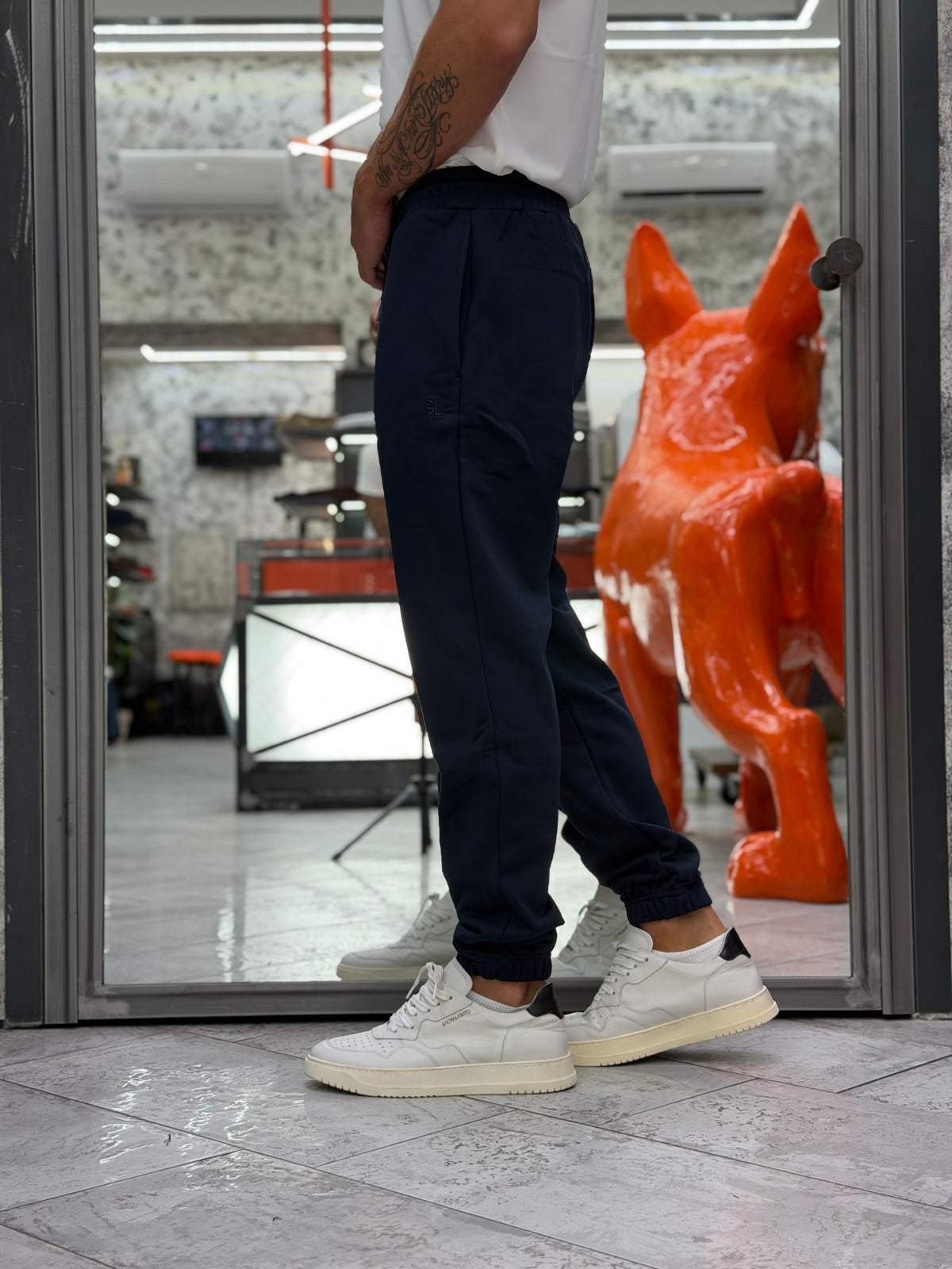 PANTALONE TUTA DA COMPLETO CON ELASTICO IN VITA E AL FONDO - REGULAR FIT GL2245F-F26.BLU
