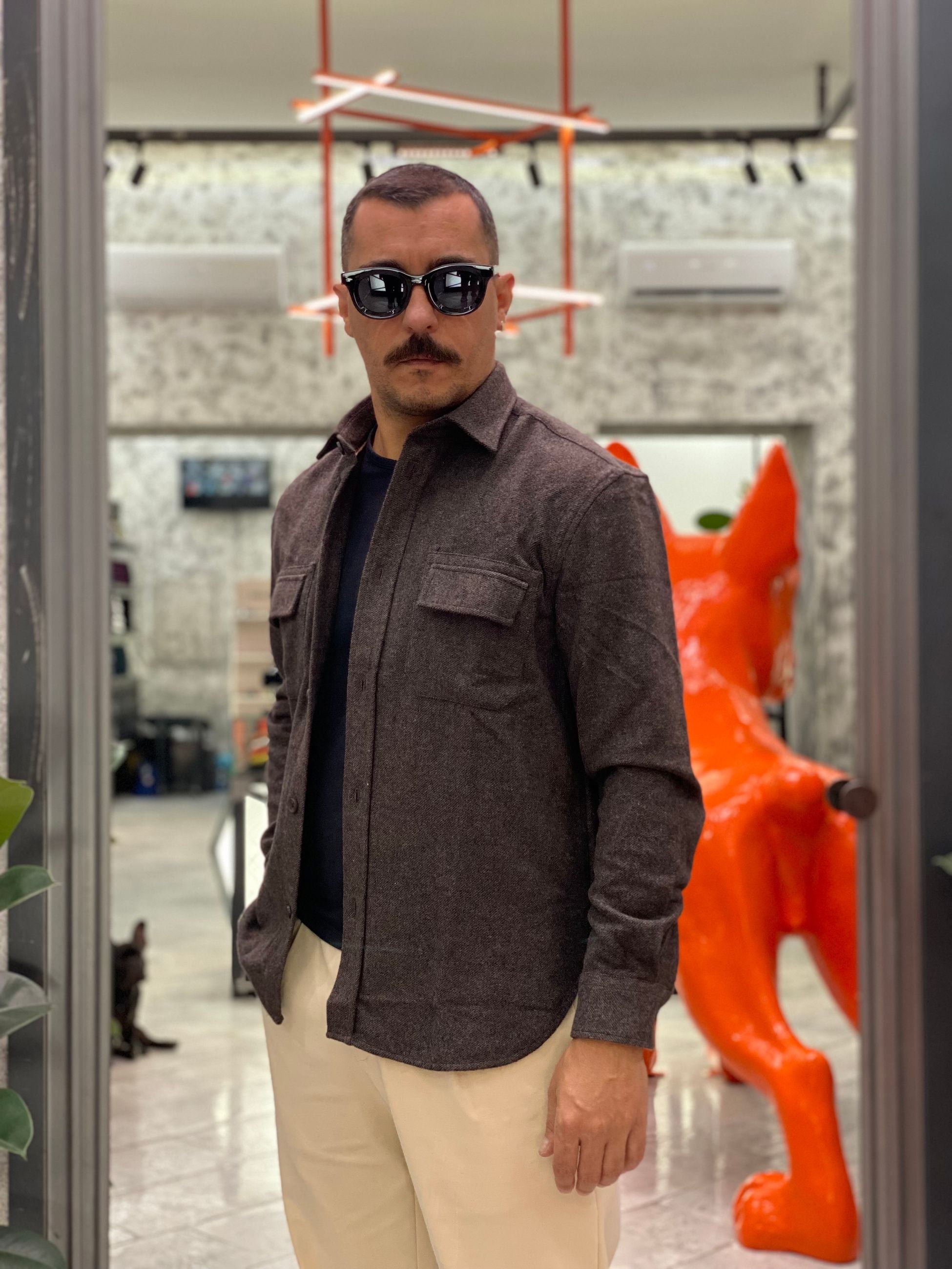 OVERSHIRT IN FLANELLA CON TASCONI - REGULAR FIT CI1064SS.MOR