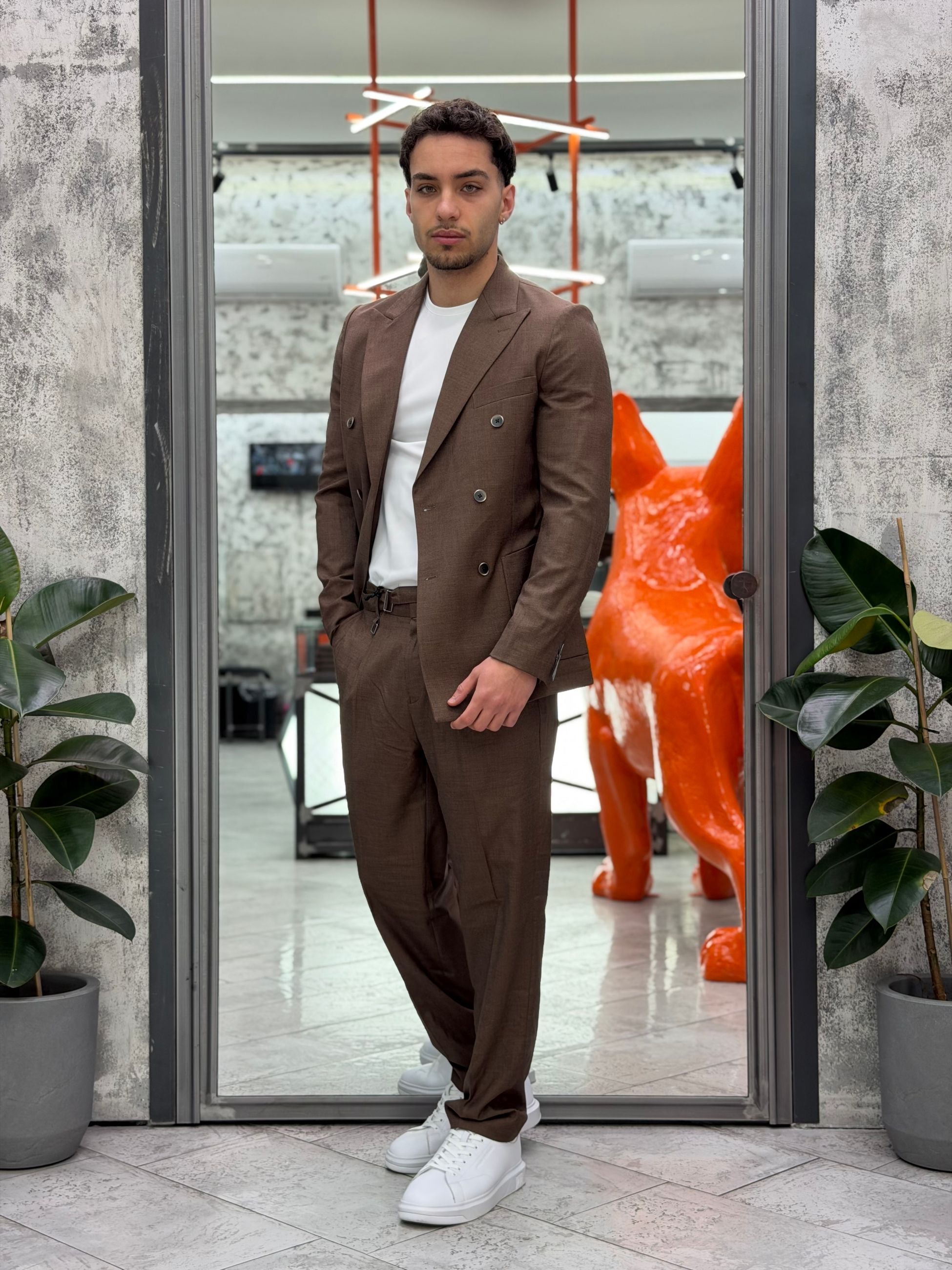 PANTALONE DA COMPLETO TASCA AMERICA CON CINTURINO IN VITA - REGULAR FIT PSE1518SS.MOK