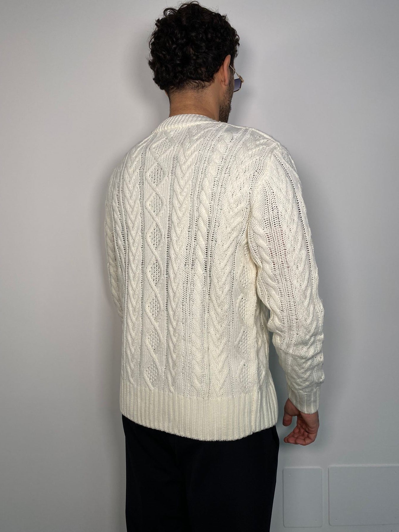 CARDIGAN IN MISTO LANA TRAMA TRECCE - REGULAR FIT