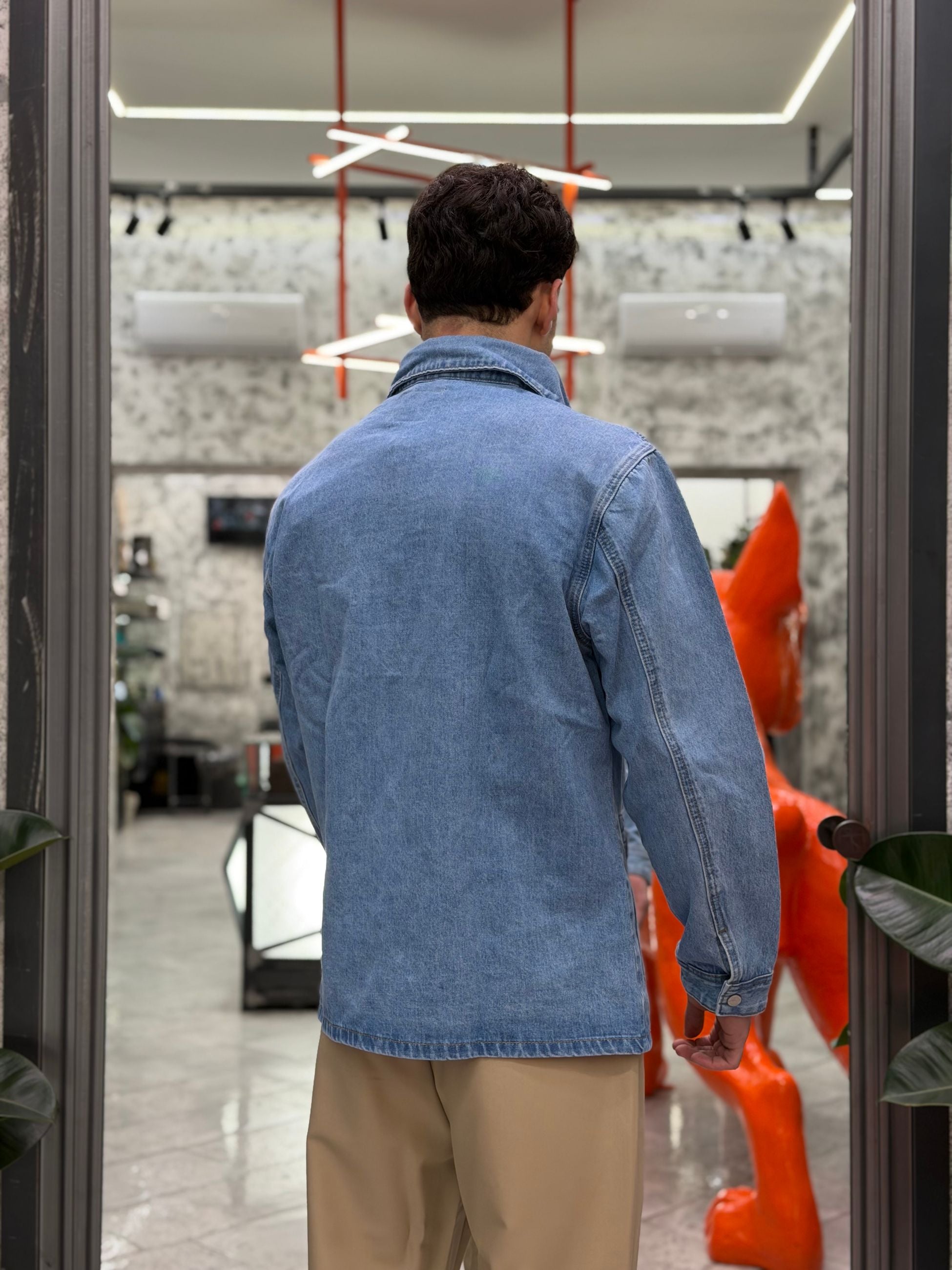 OVERSHIRT IN DENIM TAGLIO GIACCA CON TASCHE A TOPPA - REGULAR FIT GL2532YH.DEN