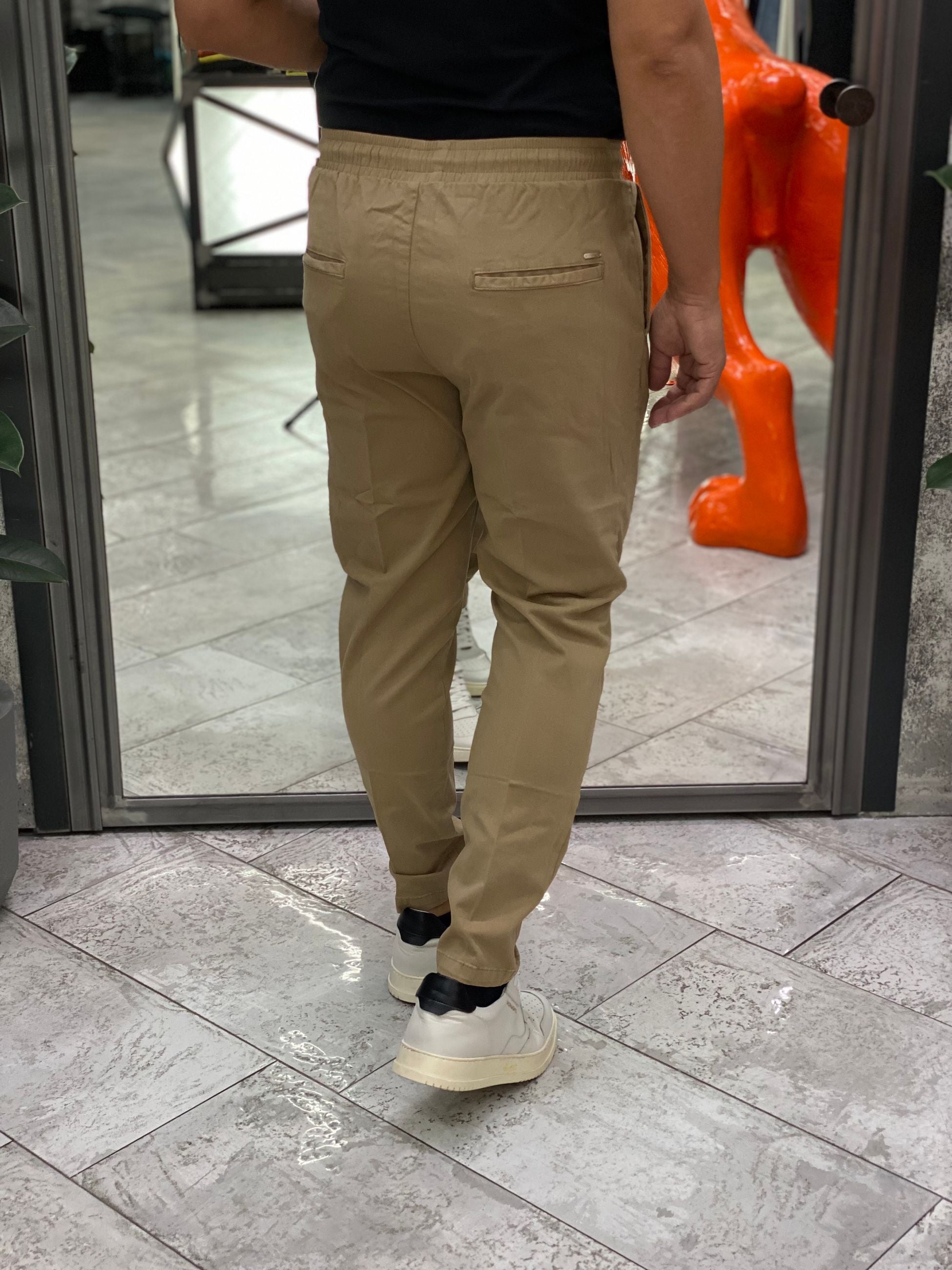 PANTALACCIO LEONARD IN CALDO COTONE ELASTICIZZATO CON COULISSE IN VITA - REGULAR FIT GL5109BD-F25.CAM