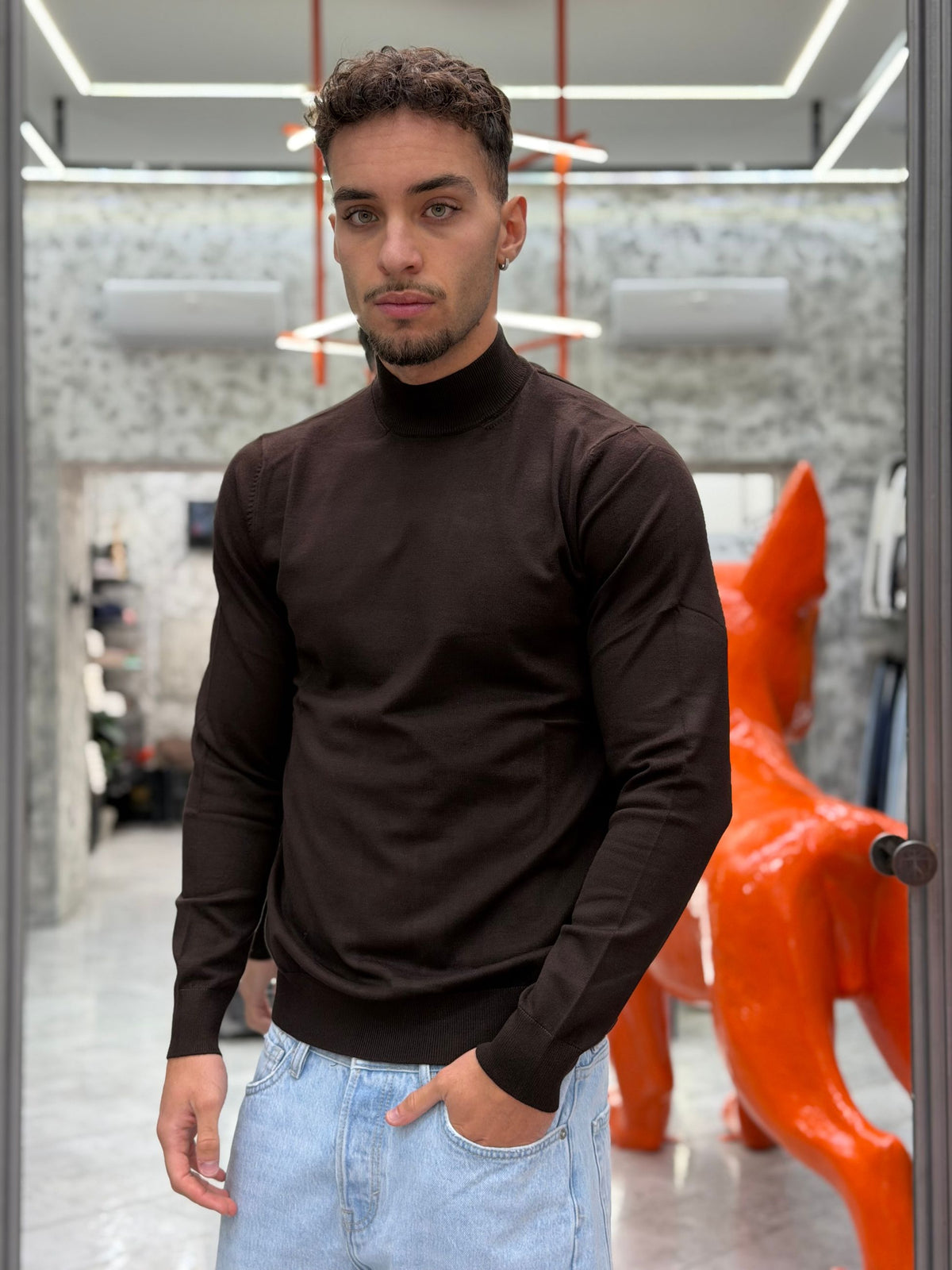 MAGLIA LUPETTO FINEZZA 12 IN MORBIDA VISCOSA - SLIM FIT MK20012-26.MOR