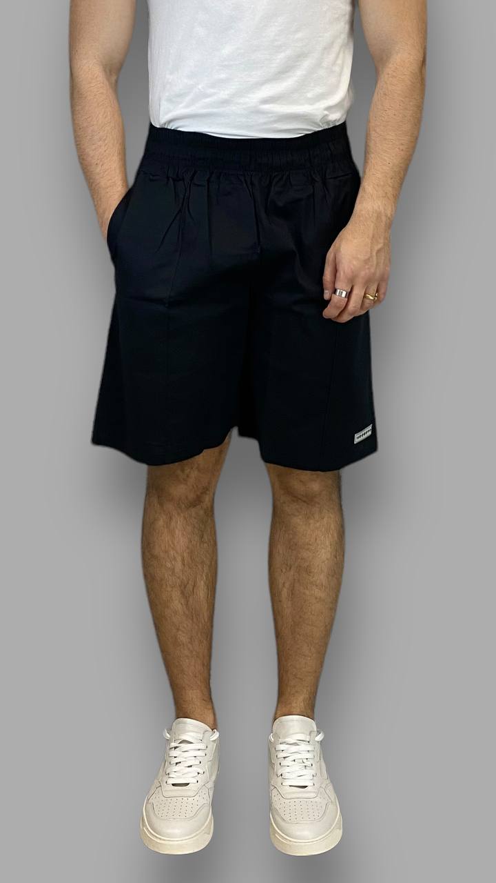 BERMUDA CON ELASTICO ALTO IN VITA E LOGO APPLICATO SULLA GAMBA - REGULAR FIT