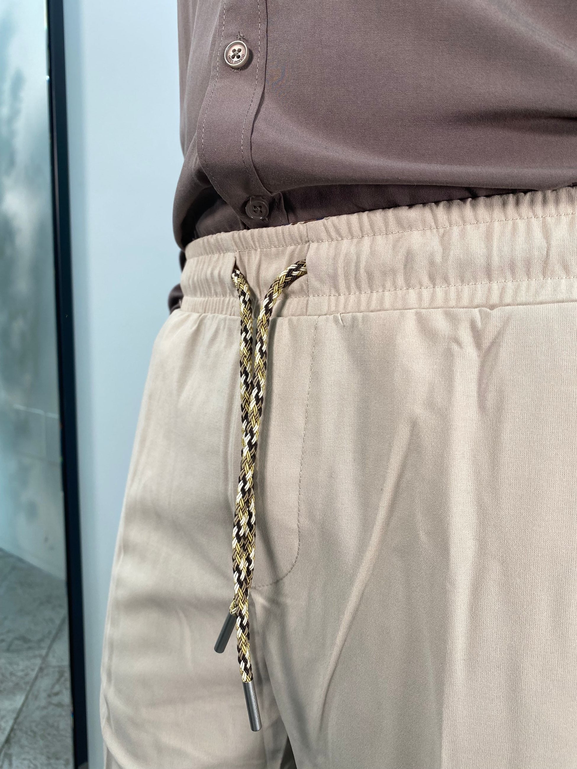 PANTALACCIO TASCA AMERICA IN MORBIDA E LEGGERA VISCOSA - REGULAR FIT GL003BD-S25.BEI