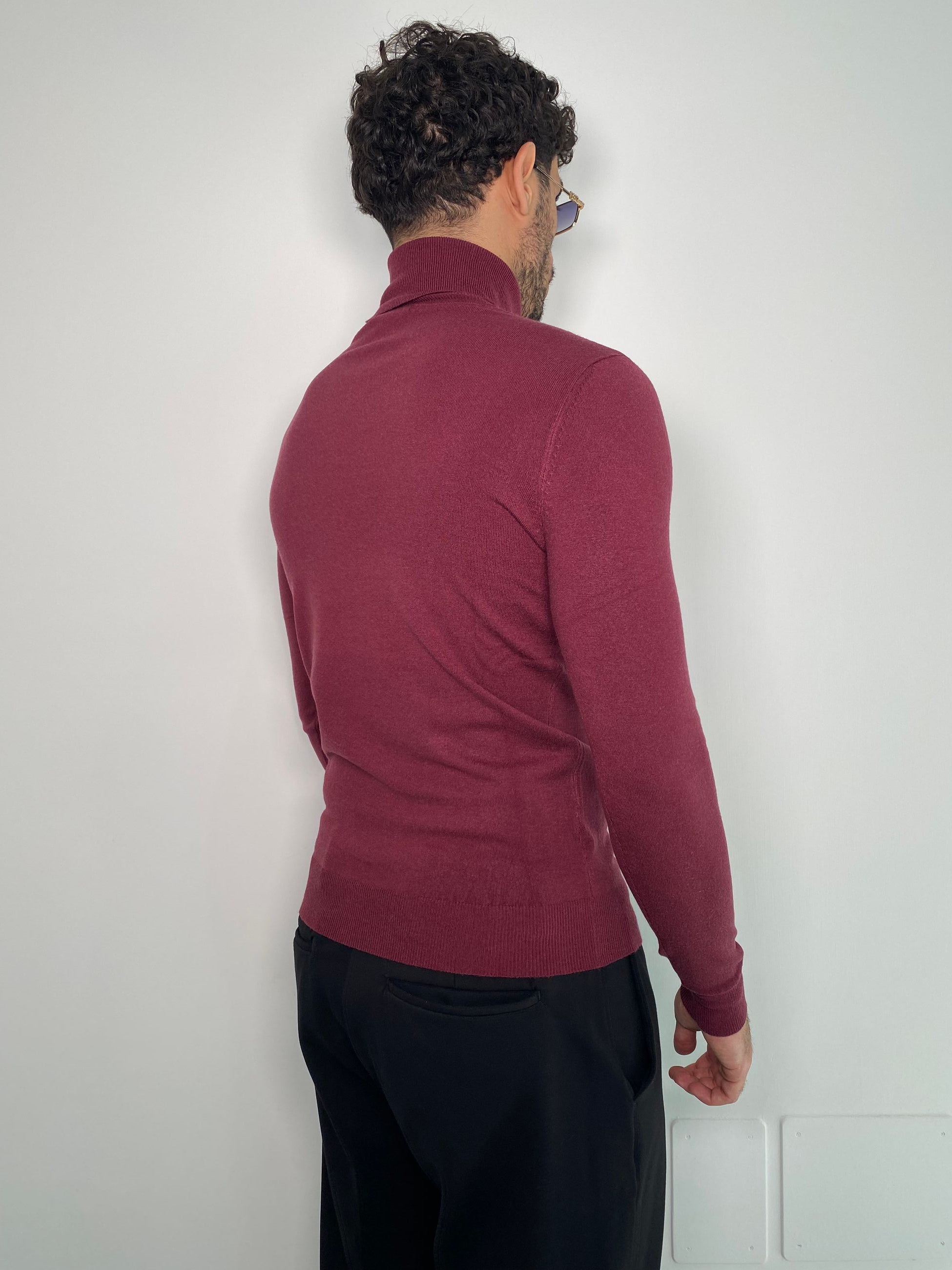 MAGLIA DOLCEVITA BASIC IN MISTO VISCOSA - SLIM FIT
