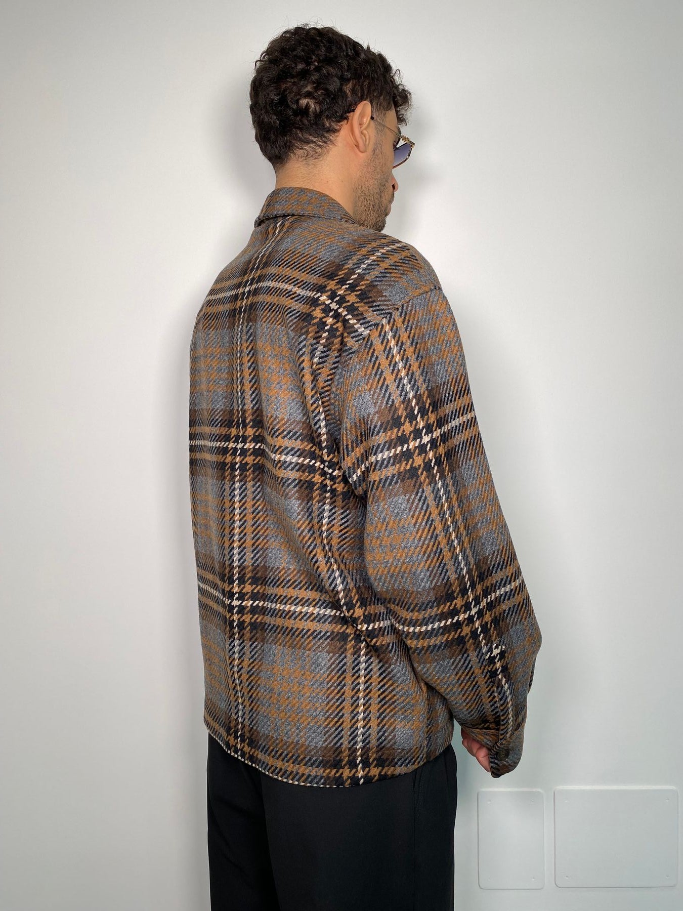 GIACCA CAMICIA A QUADRI CON BOTTONI - RELAXED FIT