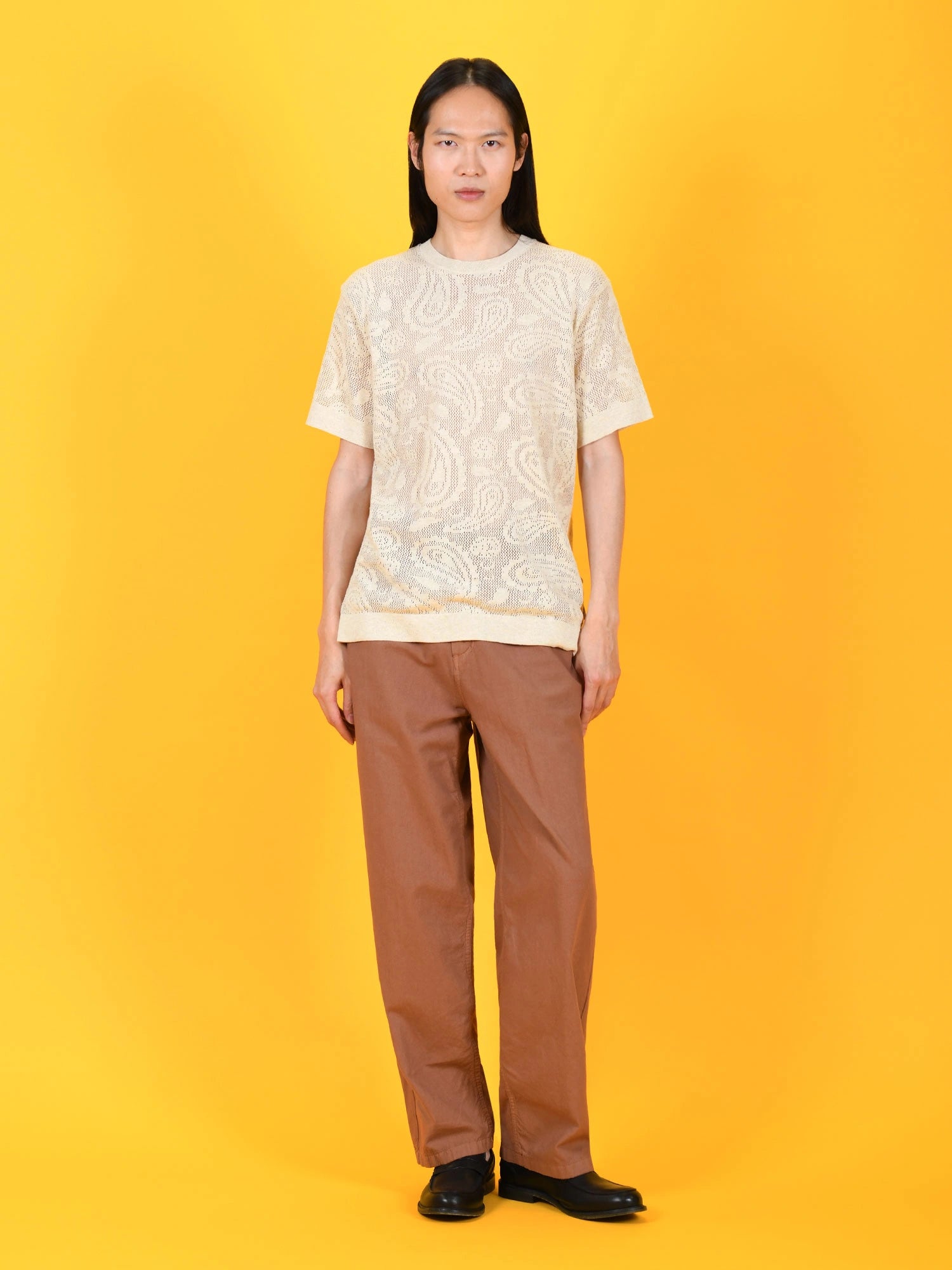 T-SHIRT CROCHET IN MISTO COTONE FANTASIA PAISLEY - REGULAR FIT M-261017.AVO