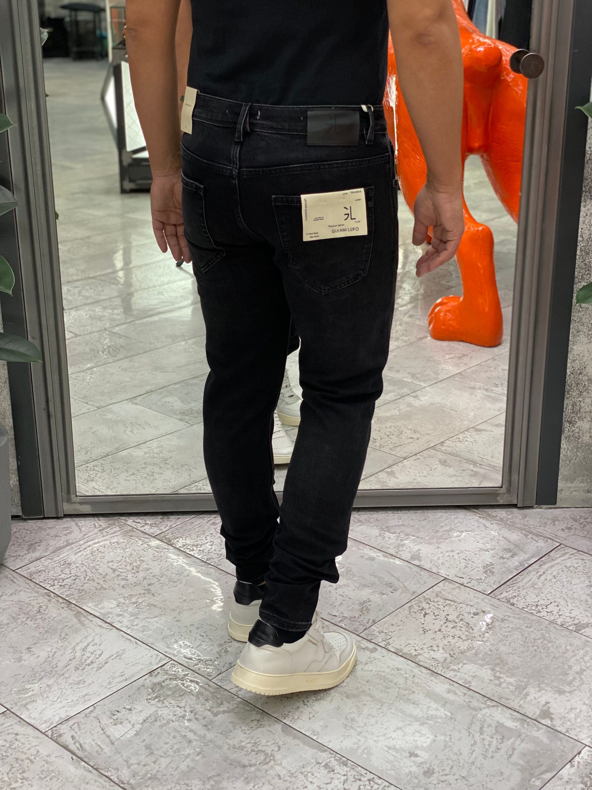 JEANS KEVIN 5 TASCHE IN TELA ELASTICIZZATA BLACK WASH - SKINNY FIT GL6303Q-F25
