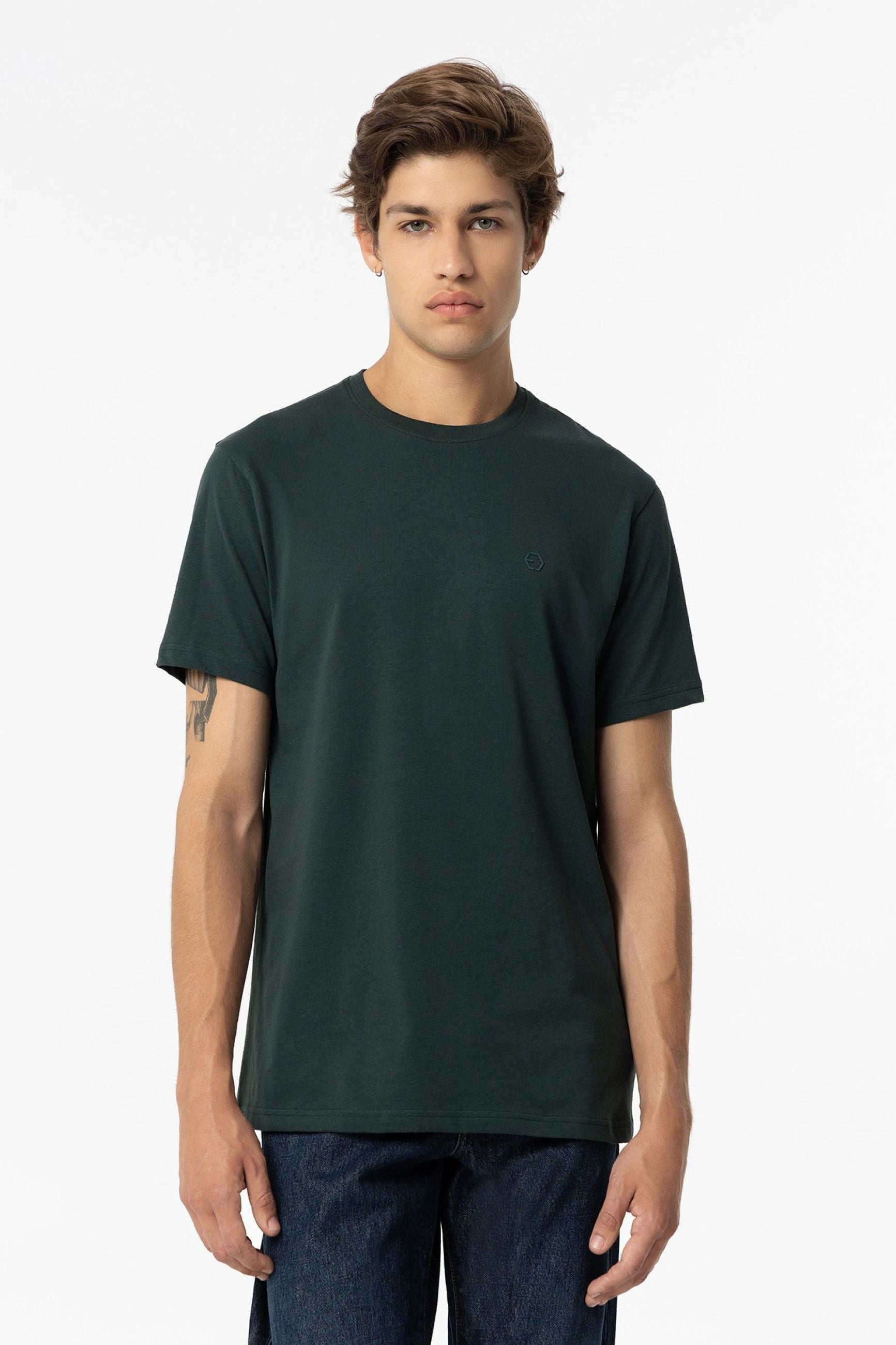 T-SHIRT BARTON BASIC IN 100% COTONE CON LOGO LATO CUORE - REGULAR FIT 10048304.VBOS