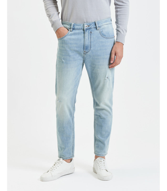 JEANS MIKE IN TELA ELASTICIZZATA CON MICRO ABRASIONI - CARROT FIT GL6266Q-S25