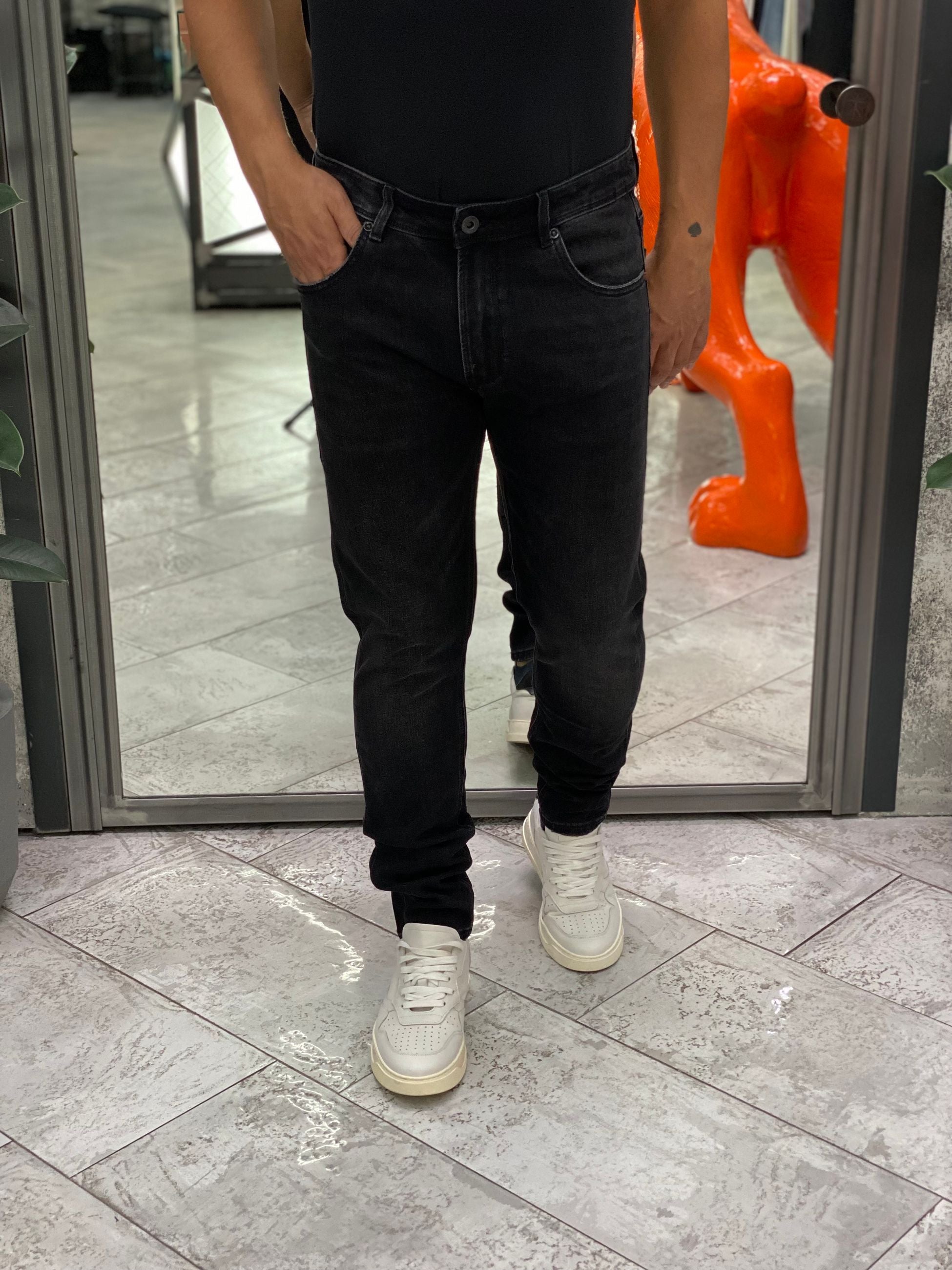 JEANS KEVIN 5 TASCHE IN TELA ELASTICIZZATA BLACK WASH - SKINNY FIT GL6303Q-F25