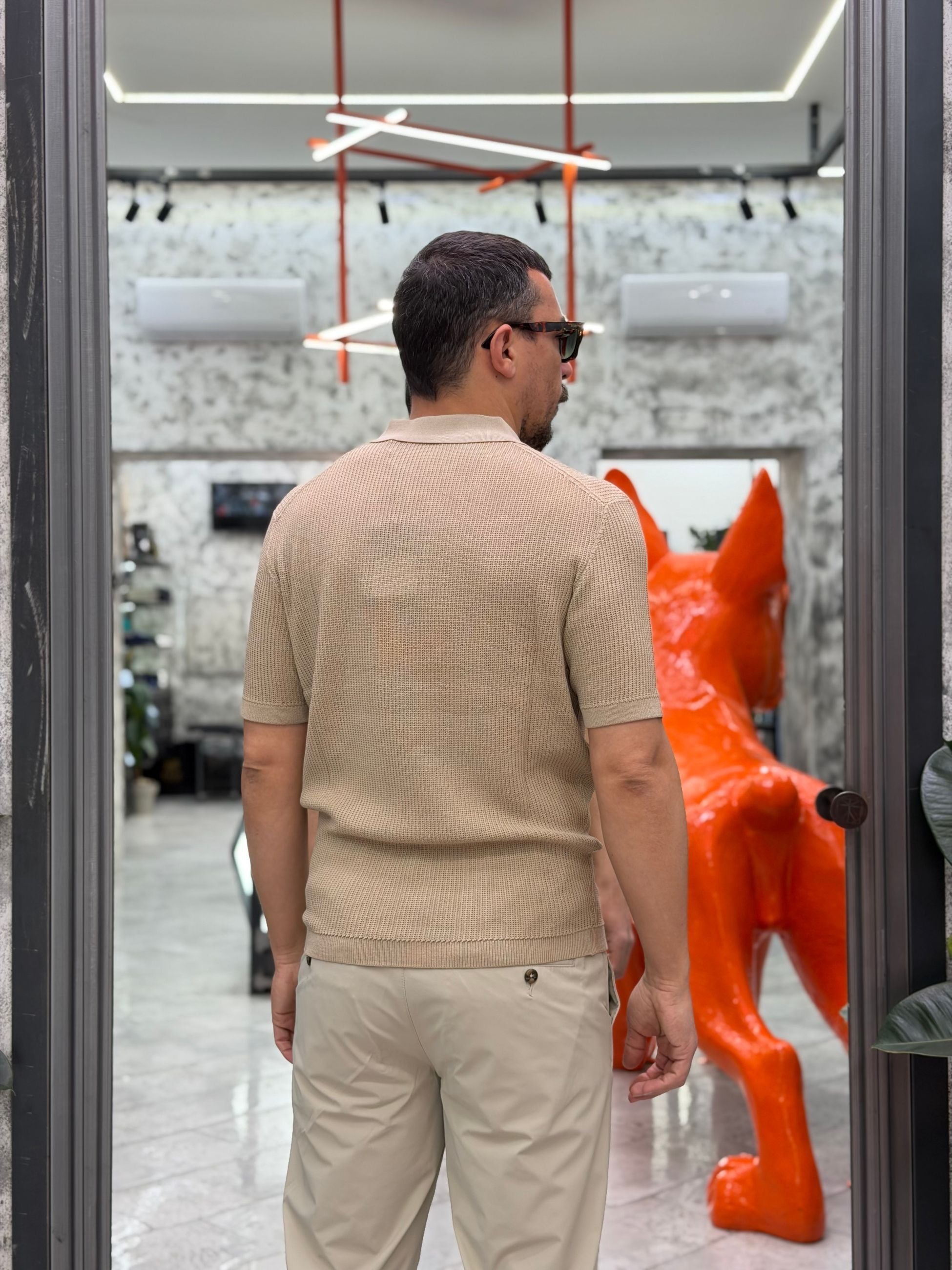 POLO DERBY MANICA CORTA IN MAGLIA LAVORATA - REGULAR FIT ME3203SS.BEI