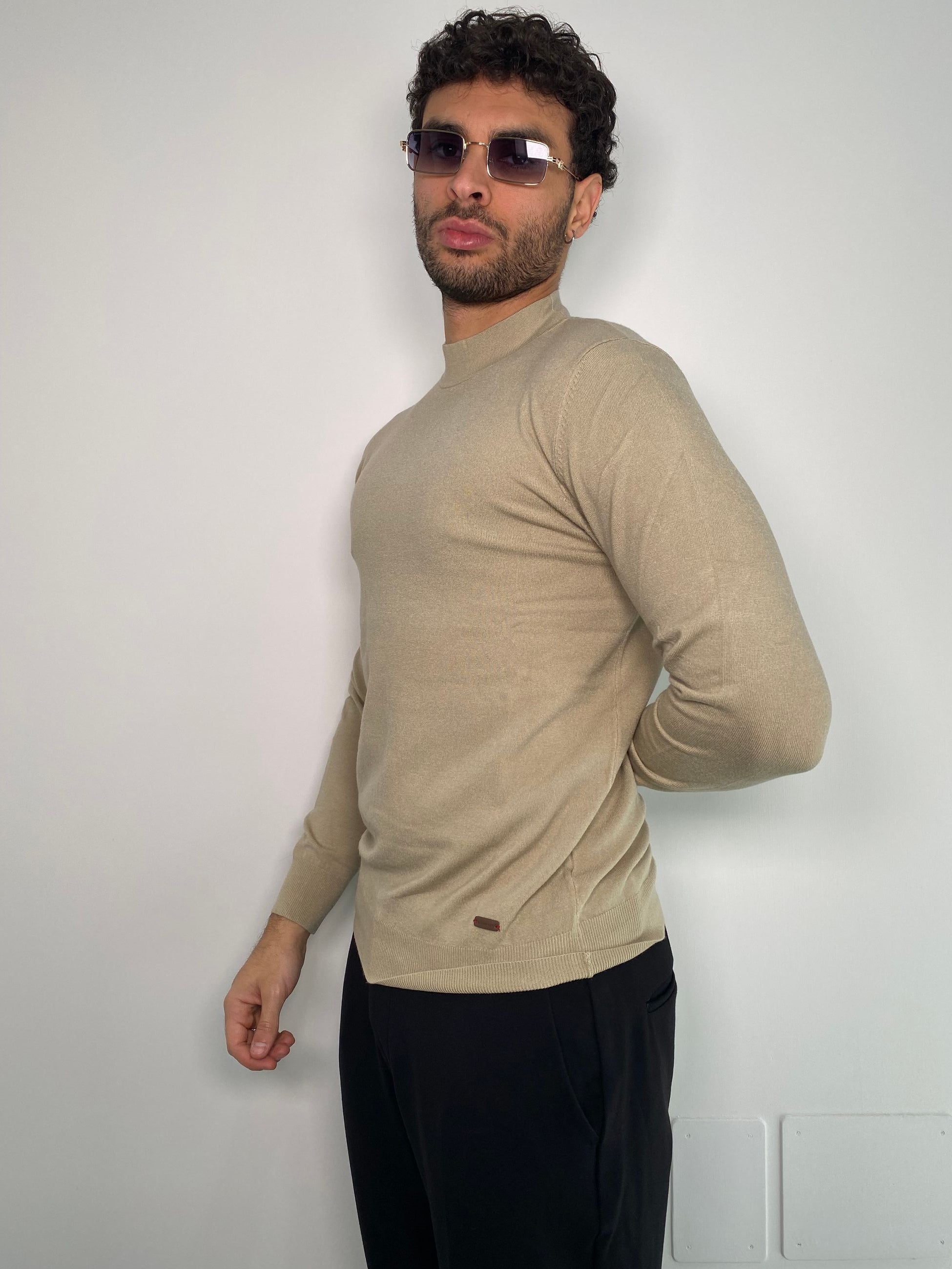 MAGLIA LUPETTO BASIC IN MISTO VISCOSA - SLIM FIT