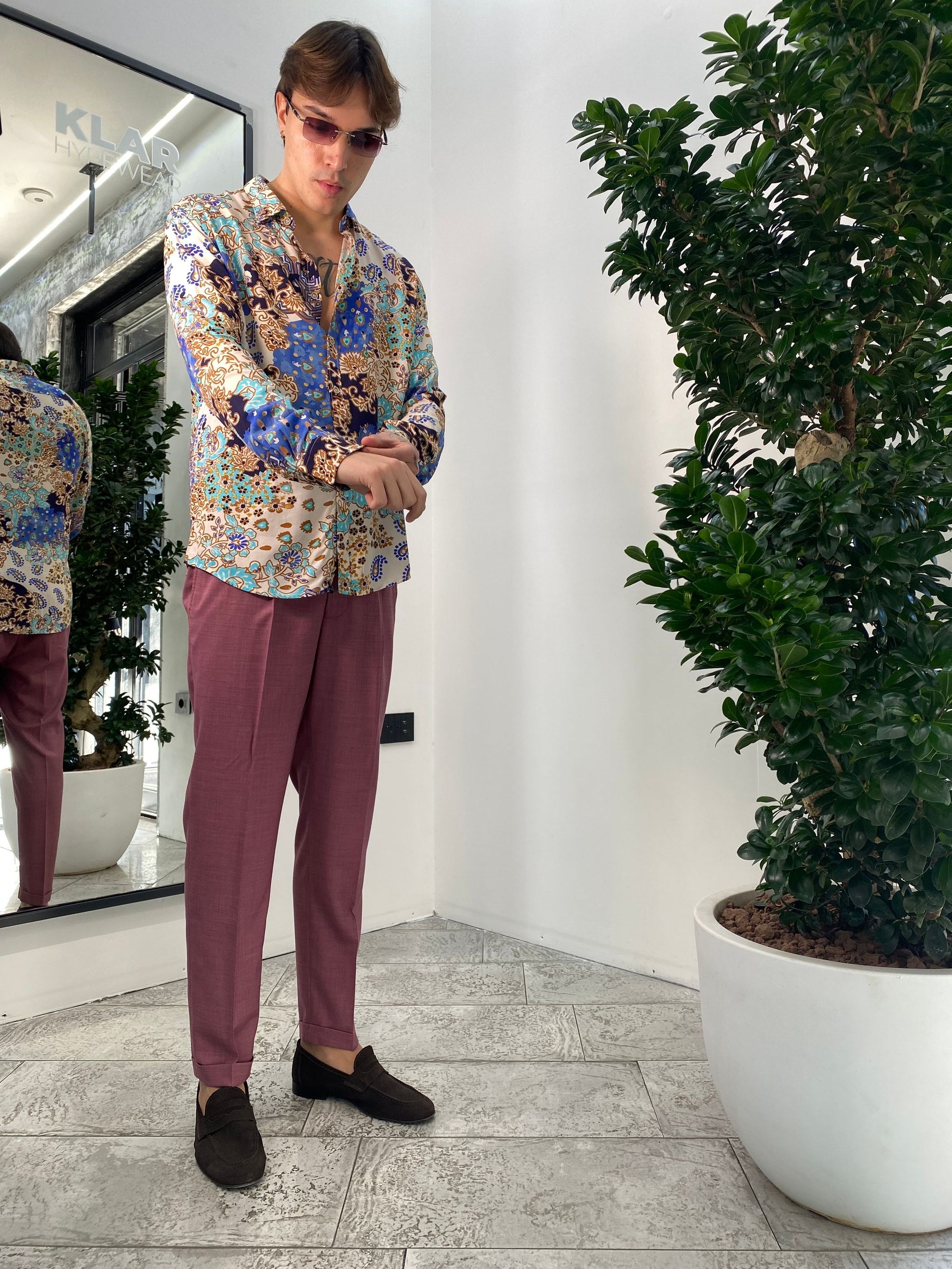 CAMICIA FANTASIA IN MORBIDA E LEGGERA VISCOSA - REGULAR FIT FIO3701.MCOL