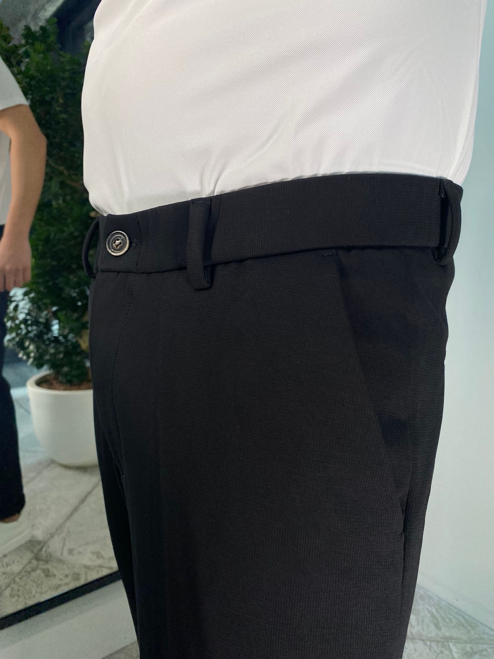 PANTALONI IN PUNTO MILANO ELASTICIZZATO CON COULISSE IN VITA - REGULAR FIT GL5165BD.NER