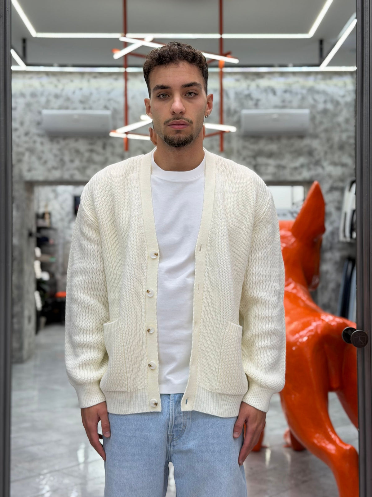 CARDIGAN IN MISTO LANA FINEZZA 10 COSTA INGLESE CON TASCHE A TOPPA - REGULAR FIT MK2900051.LAT