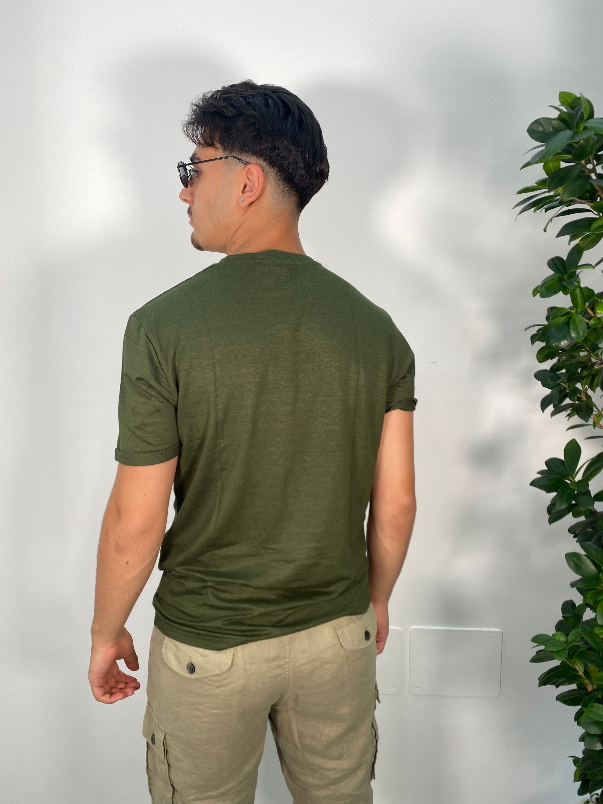 T-SHIRT BASIC IN MISTO LINO/VISCOSA - REGULAR FIT GL2276F.VMIL