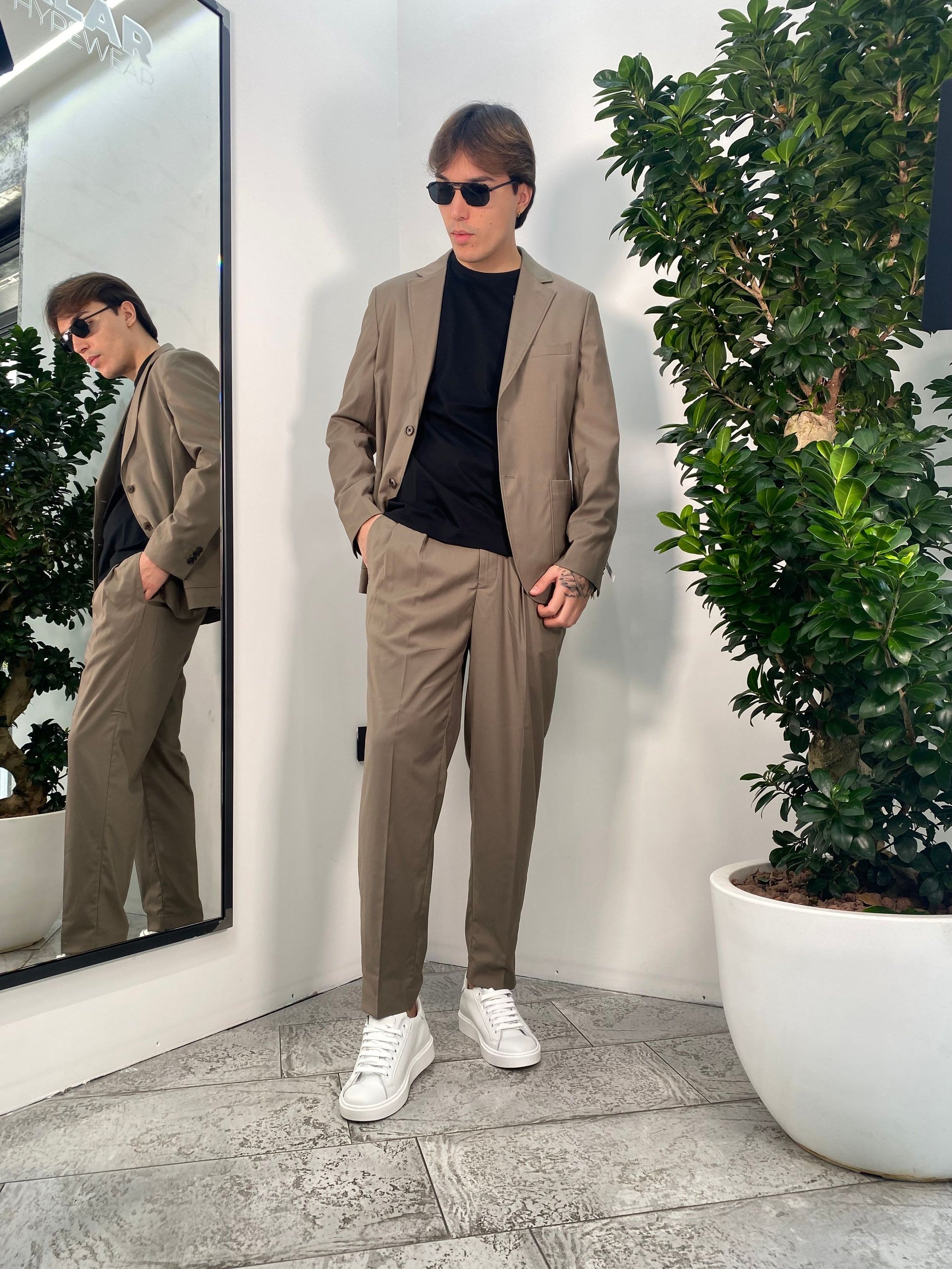 PANTALONE SARTORIALE DA ABITO CON DOPPIA PINCE E COULISSE IN VITA - REGULAR FIT PSE1394SS.FAN