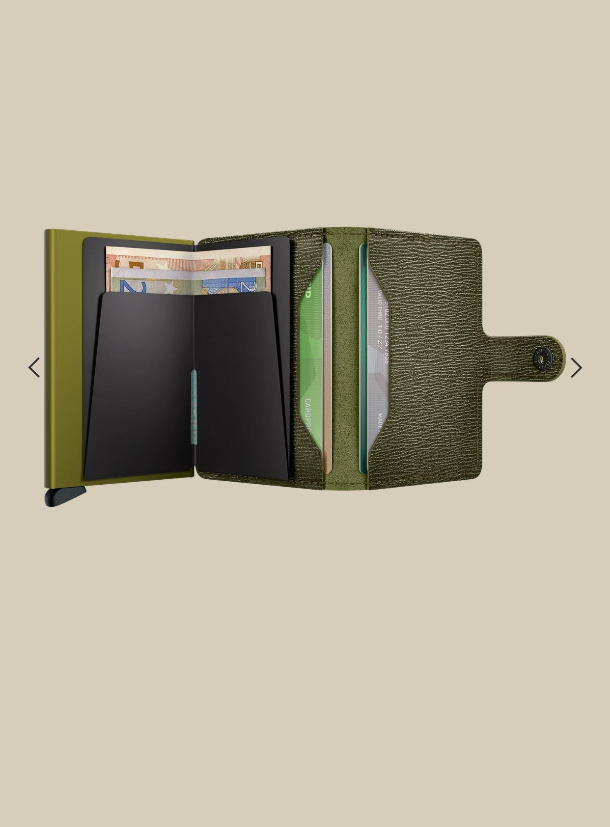 MINIWALLET PORTA CARTE E BANCONOTE IN PELLE STILE SAFFIANO MC-KELP