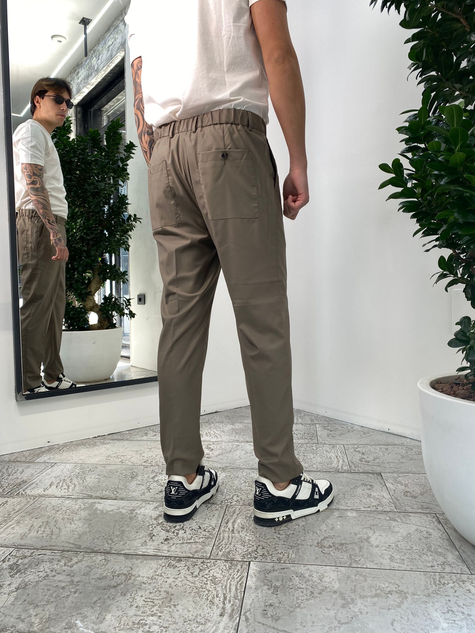 PANTALONE DA COORDINATO IN TESSUTO ELEGANTE CON COULISSE IN VITA - RELAXED FIT PSE1396SS.FAN