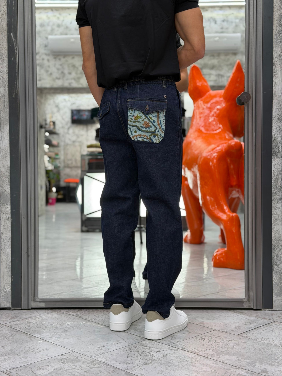 JEANS ZERO WASH TASCA AMERICA CON TASCA SUL RETRO FANTASIA - JAPAN FIT M-262337