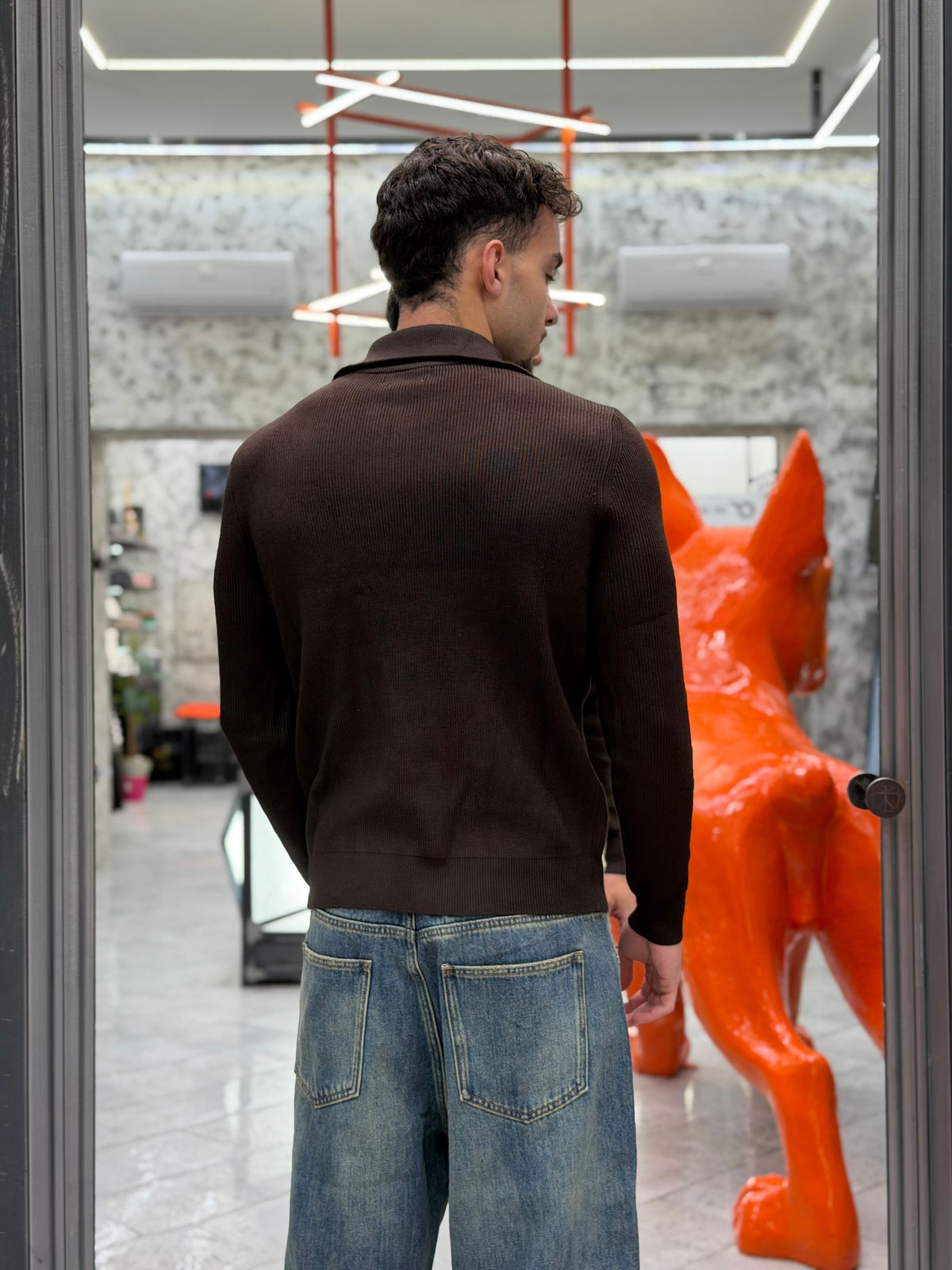 MAGLIA MEZZA ZIP A COSTA INGLESE IN MISTO VISCOSA - REGULAR FIT GL35151GZ-F26.COF