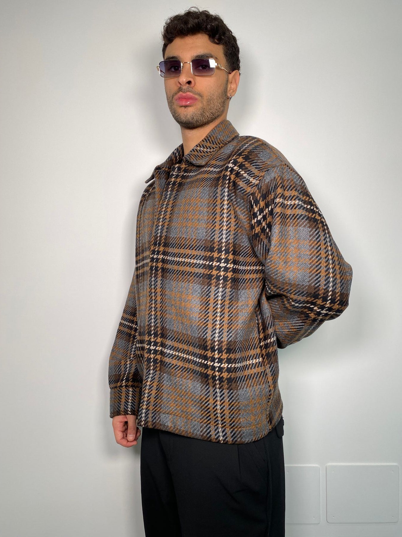 GIACCA CAMICIA A QUADRI CON BOTTONI - RELAXED FIT