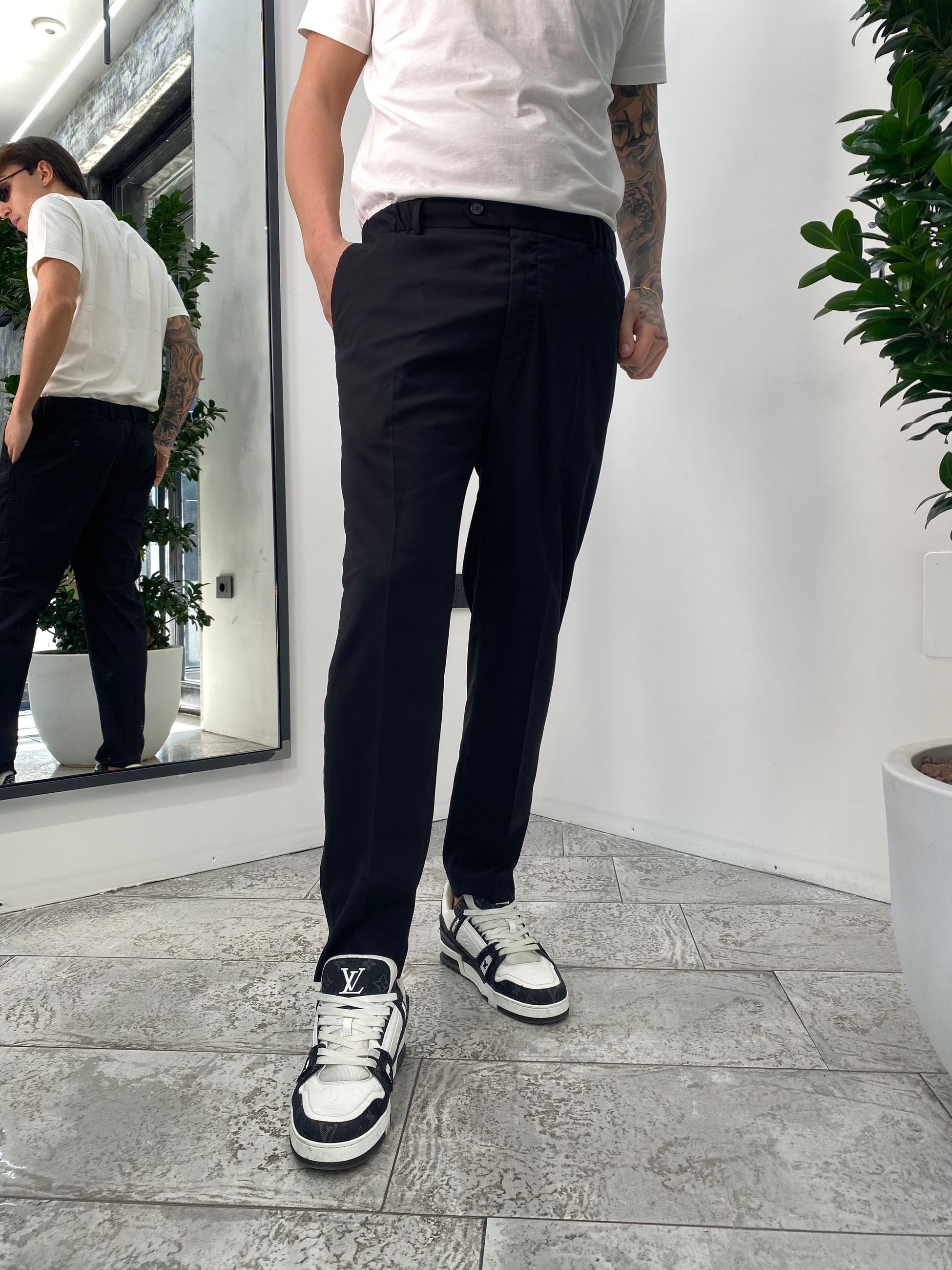 PANTALONE DA COORDINATO IN TESSUTO ELEGANTE CON COULISSE IN VITA - RELAXED FIT PSE1396SS.NER