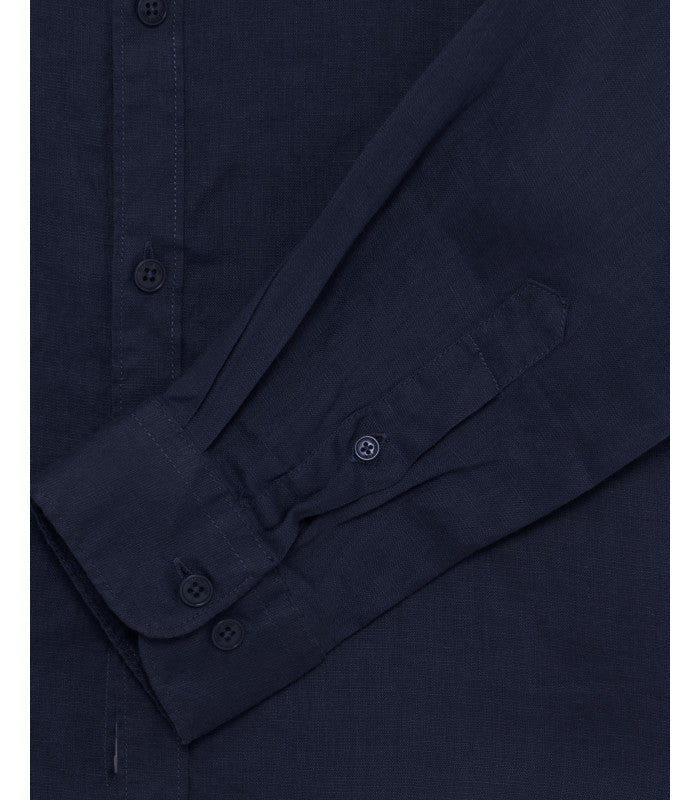 CAMICIA IN 100% PURO LINO COLLO ALL'ITALIANA - REGULAR FIT GL7619S-S25.BLU